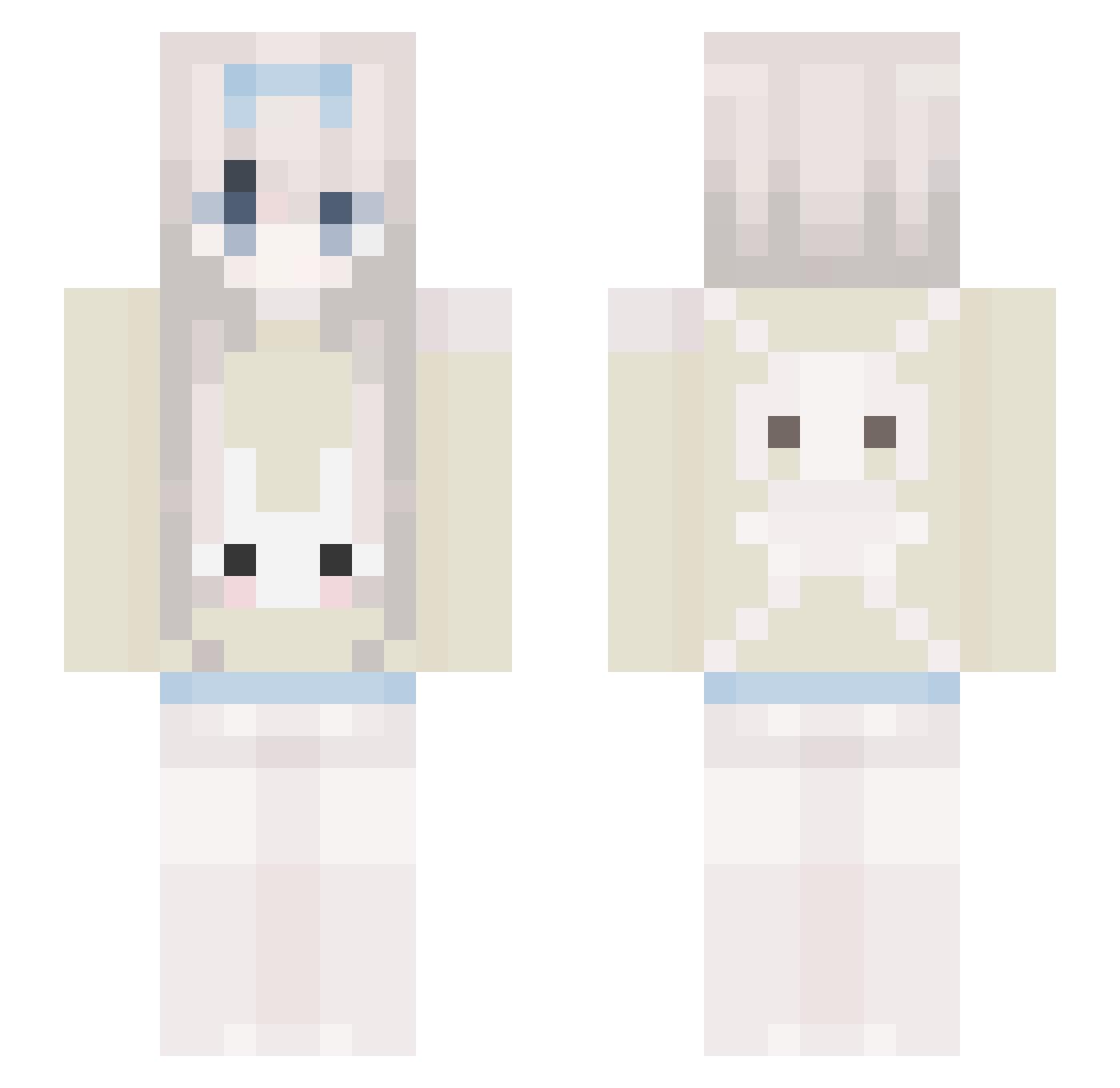 Sorimachi_Yuki Minecraft skin, front and back view