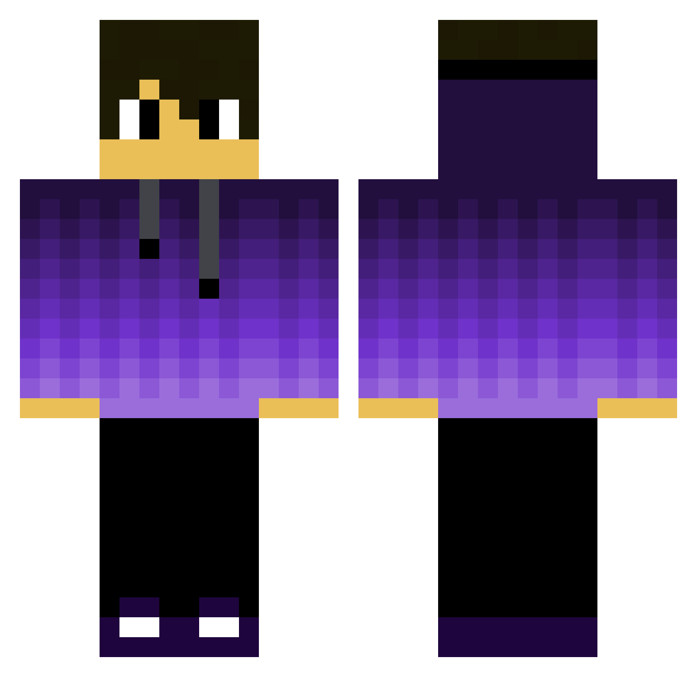 CrazyCroutons Minecraft skin, front and back view