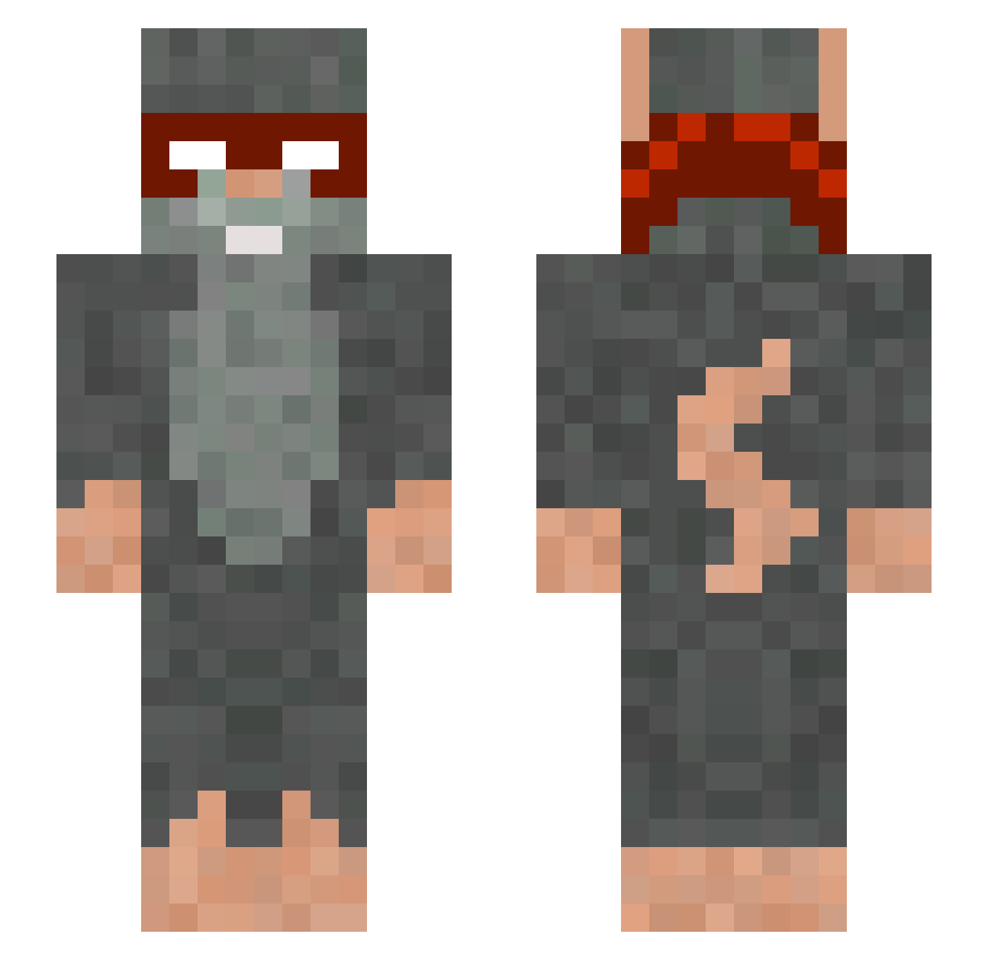 RaydFlop Minecraft skin, front and back view
