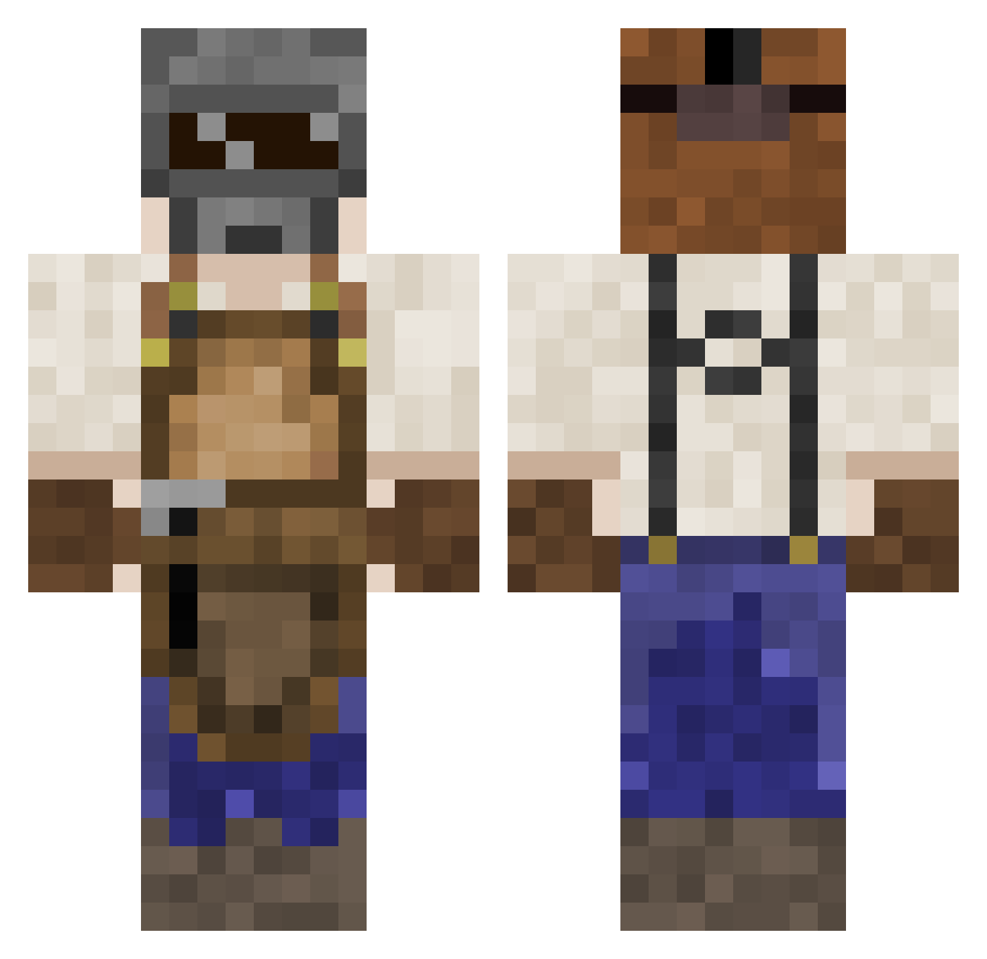 WackyGun Minecraft skin, front and back view