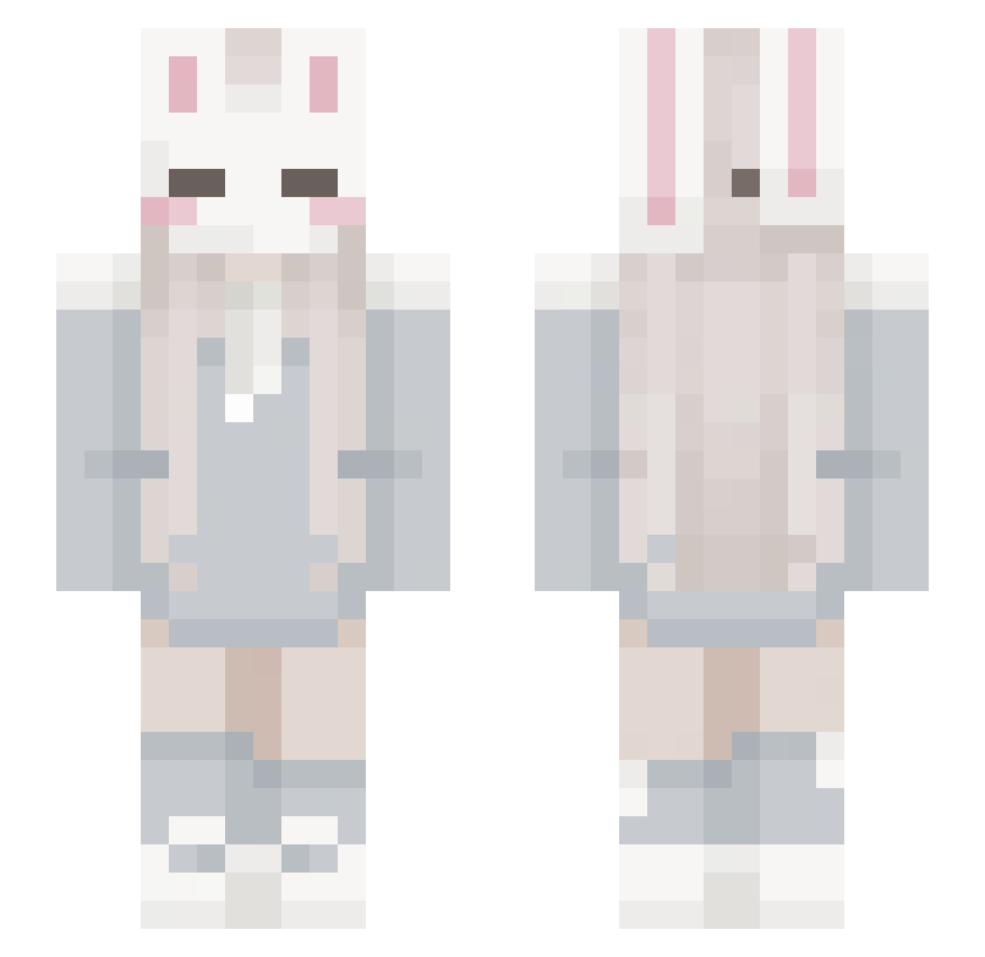 MissBaffy Minecraft skin, front and back view