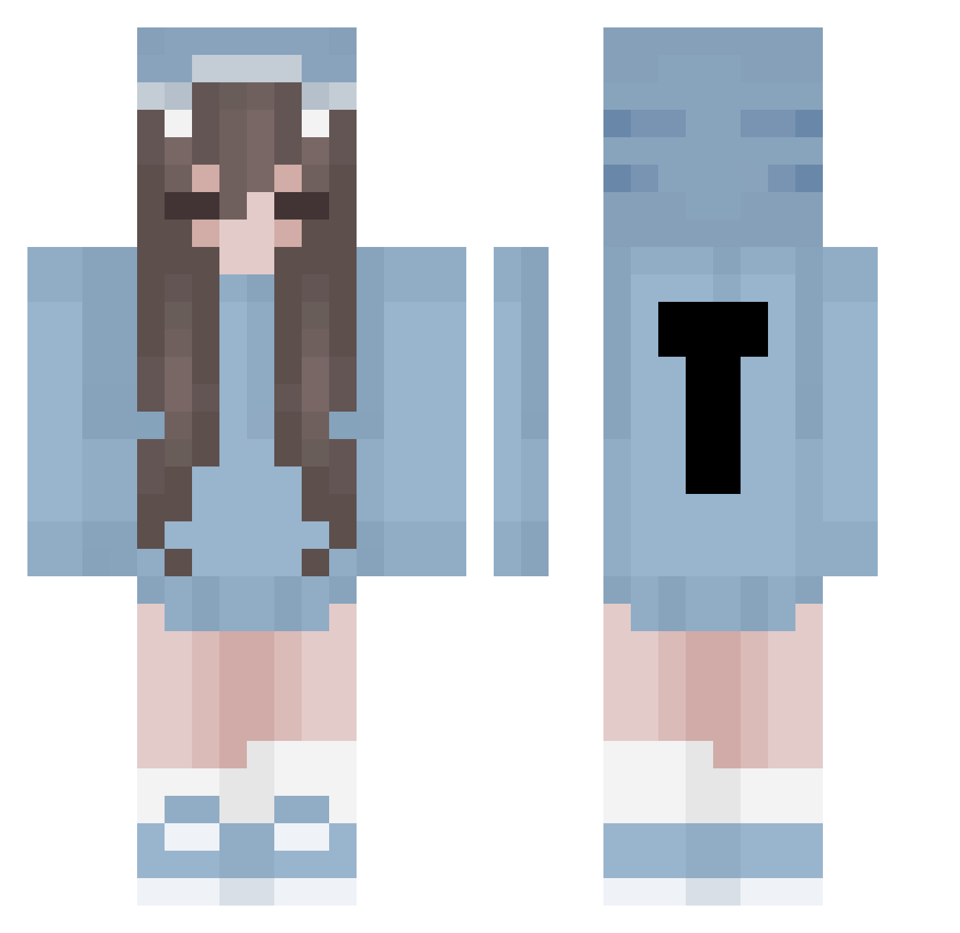 xkuki Minecraft skin, front and back view