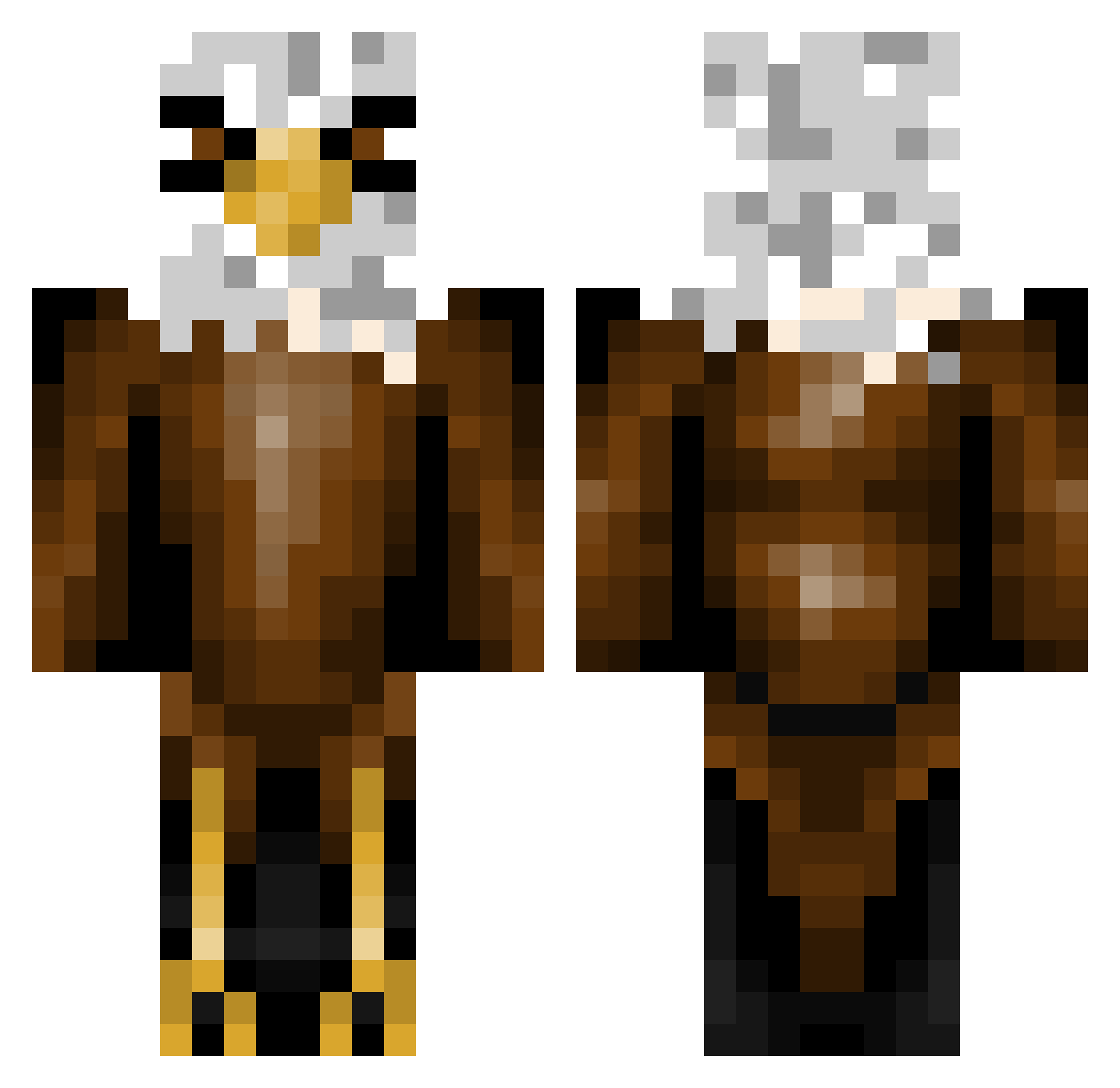 EnemyCactus Minecraft skin, front and back view