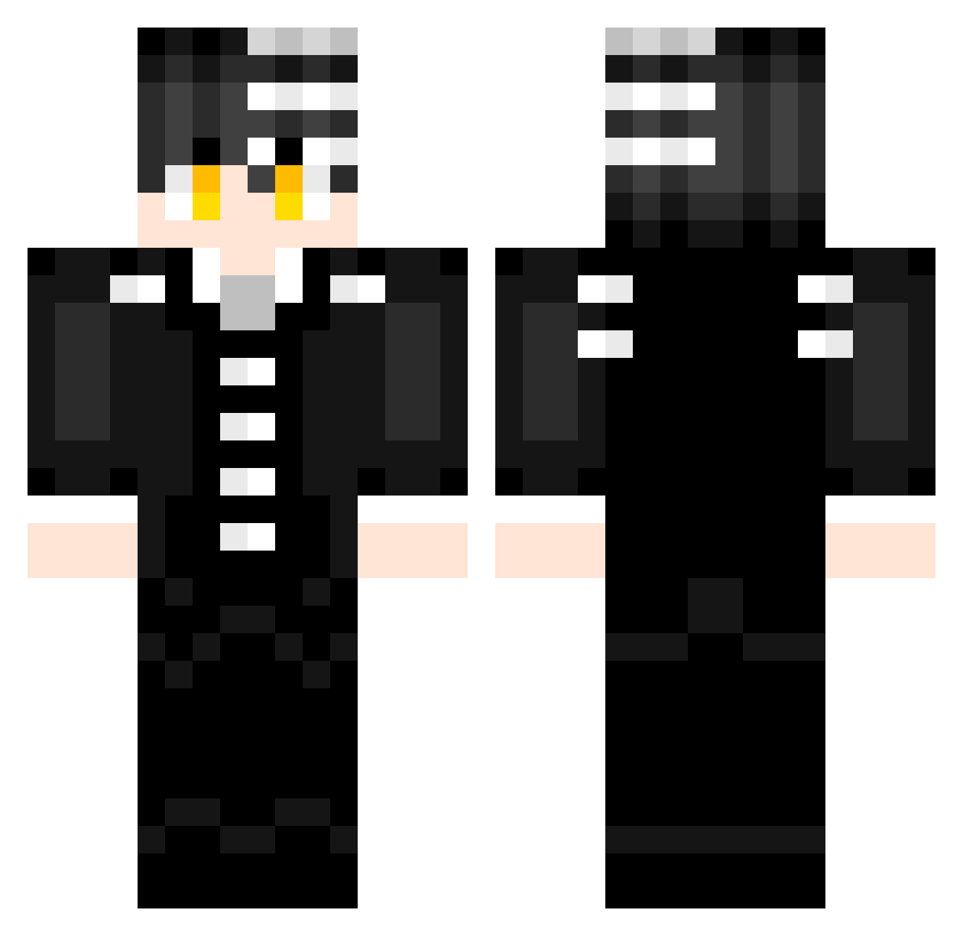 Trixel54 Minecraft skin, front and back view