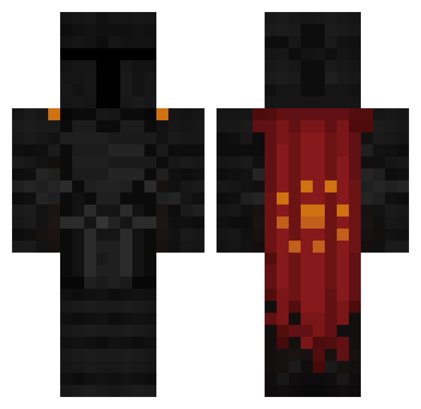 Doaksfoks Minecraft skin, front and back view