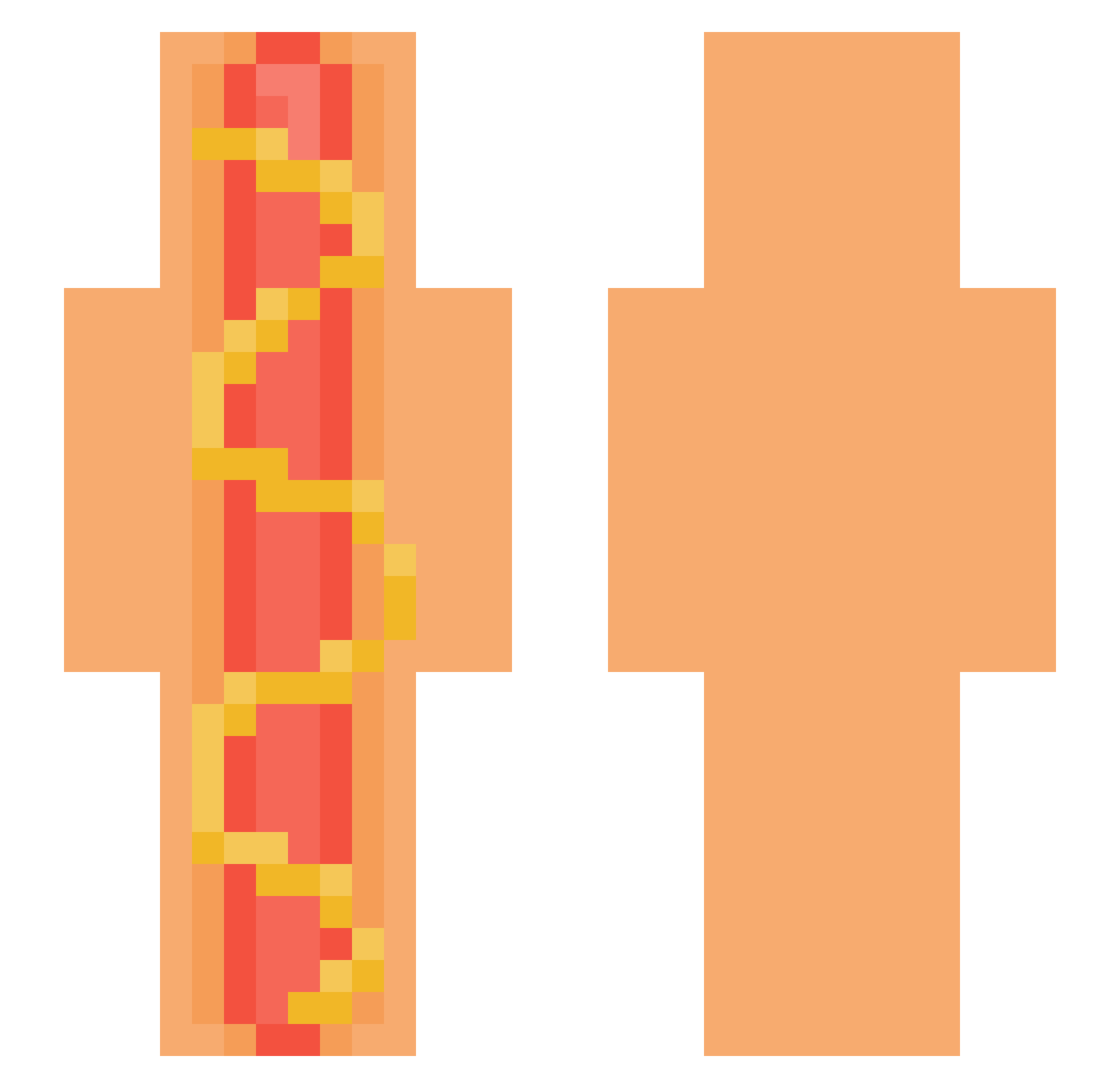 DripMonster Minecraft skin, front and back view