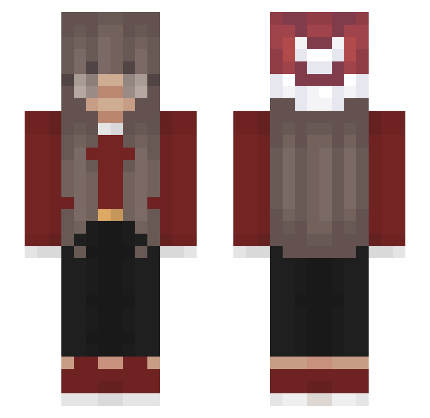 shayority Minecraft skin, front and back view