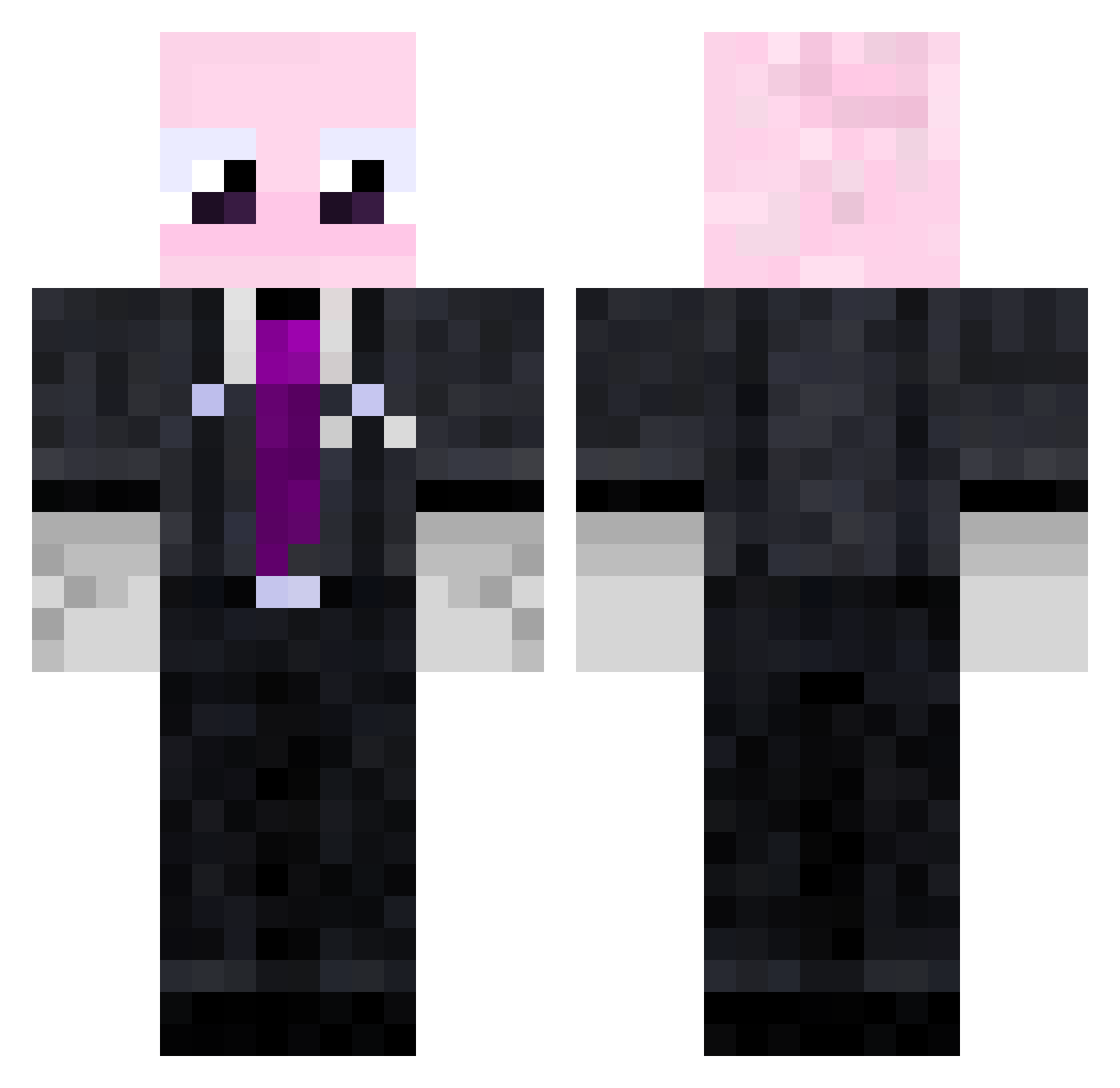 Osheii Minecraft skin, front and back view