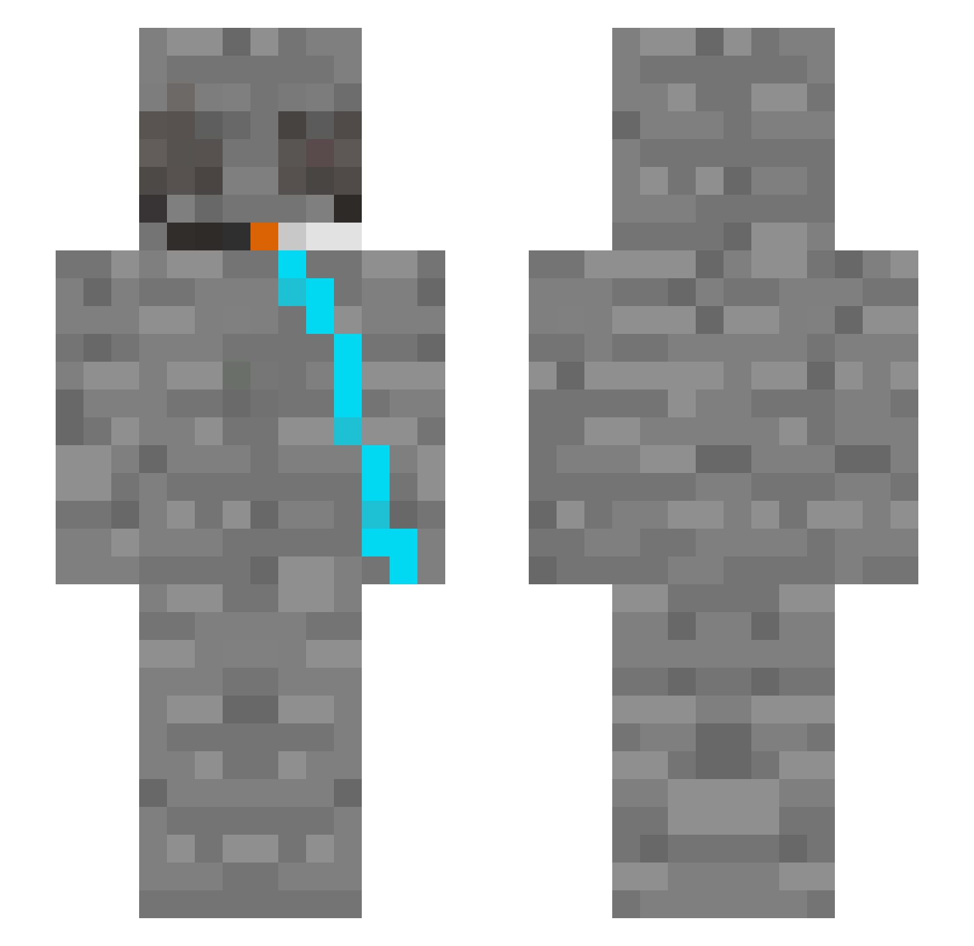 FYMInky Minecraft skin, front and back view