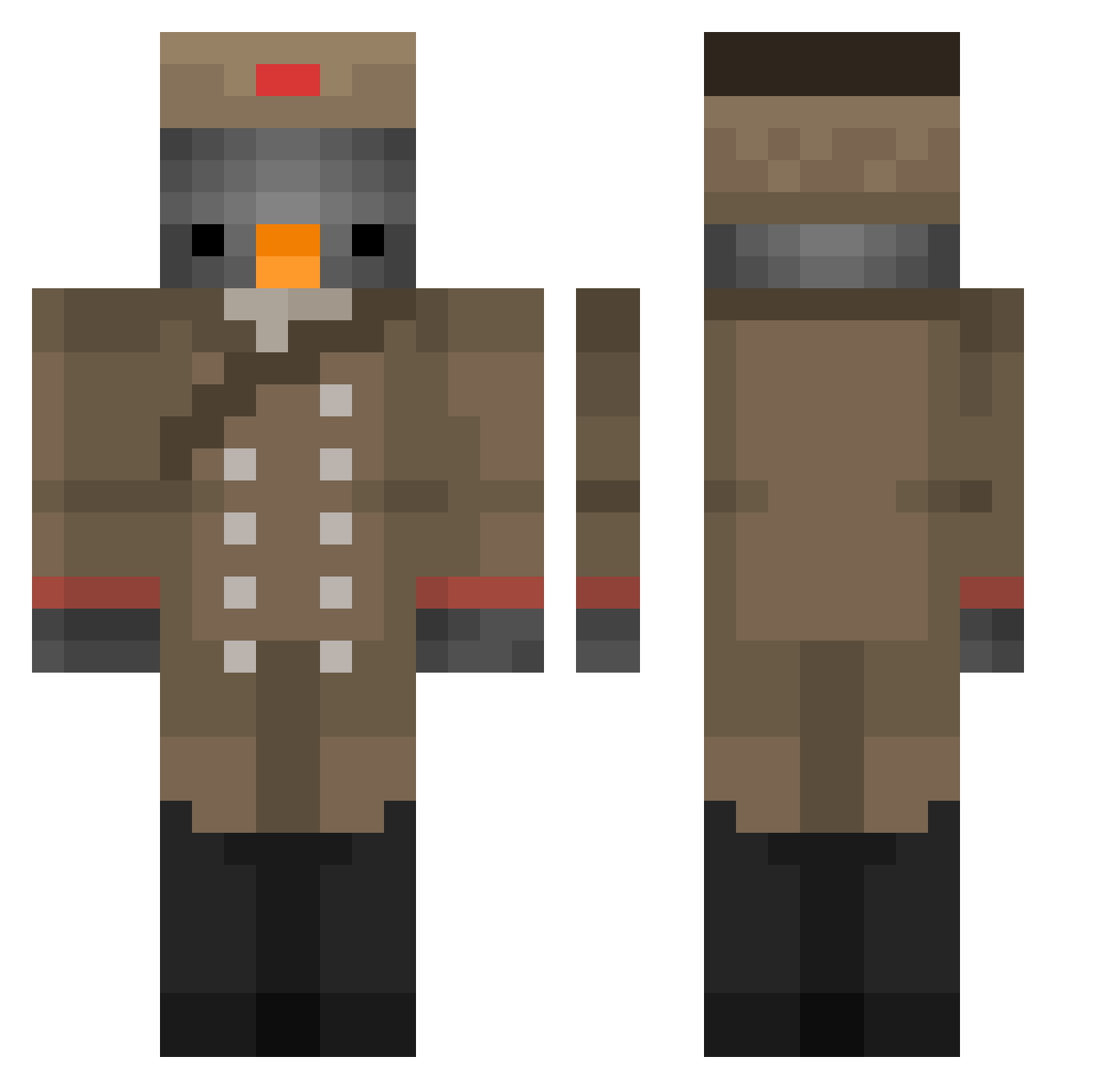 Flanel_Flikk Minecraft skin, front and back view