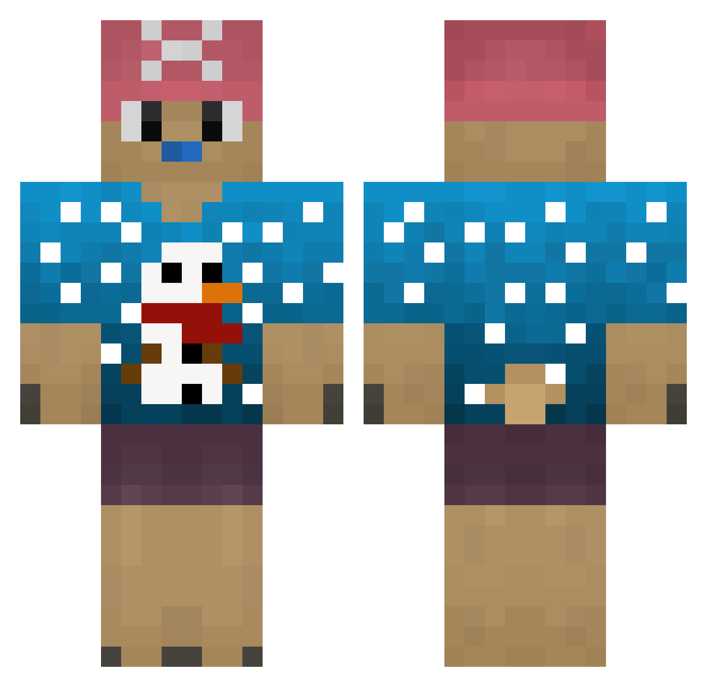 Faykid Minecraft skin, front and back view