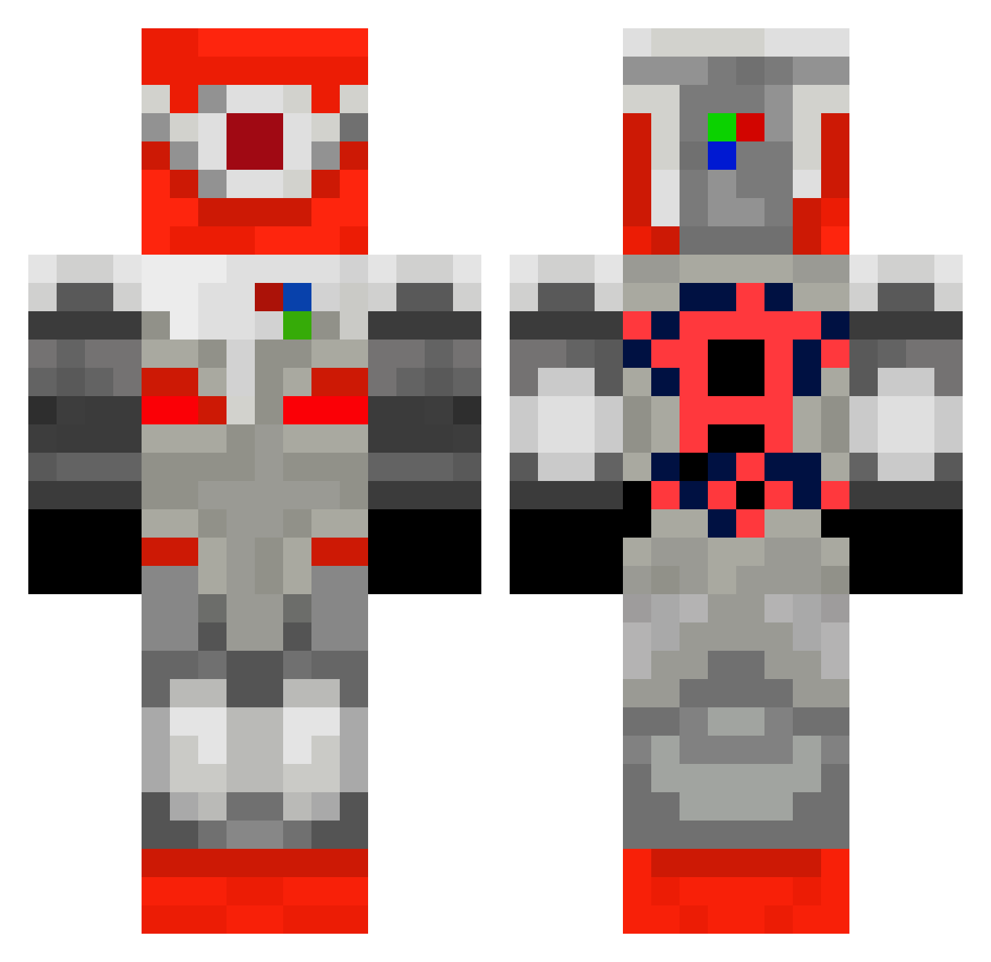 Rotuum Minecraft skin, front and back view