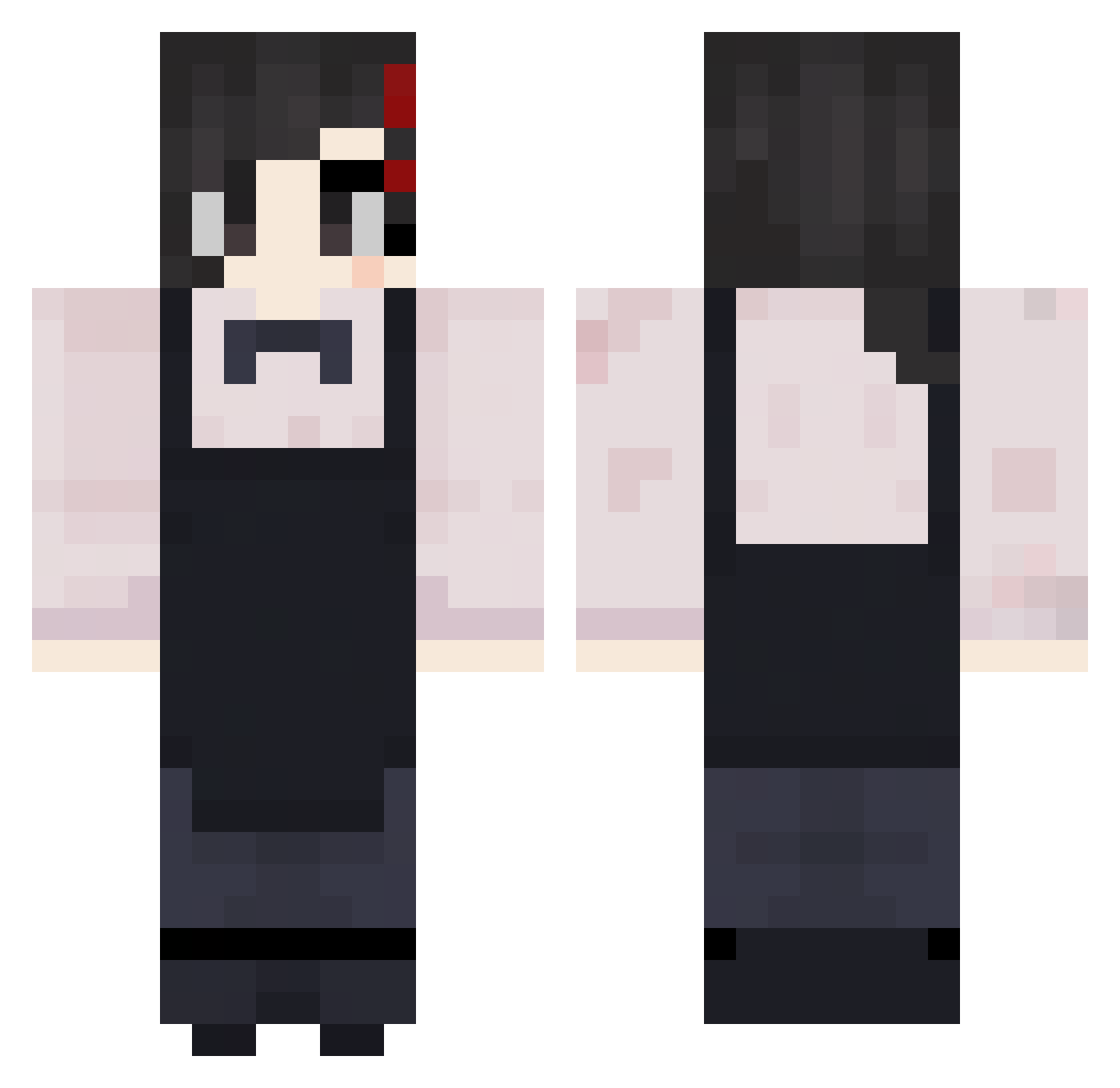 Denkiha Minecraft skin, front and back view