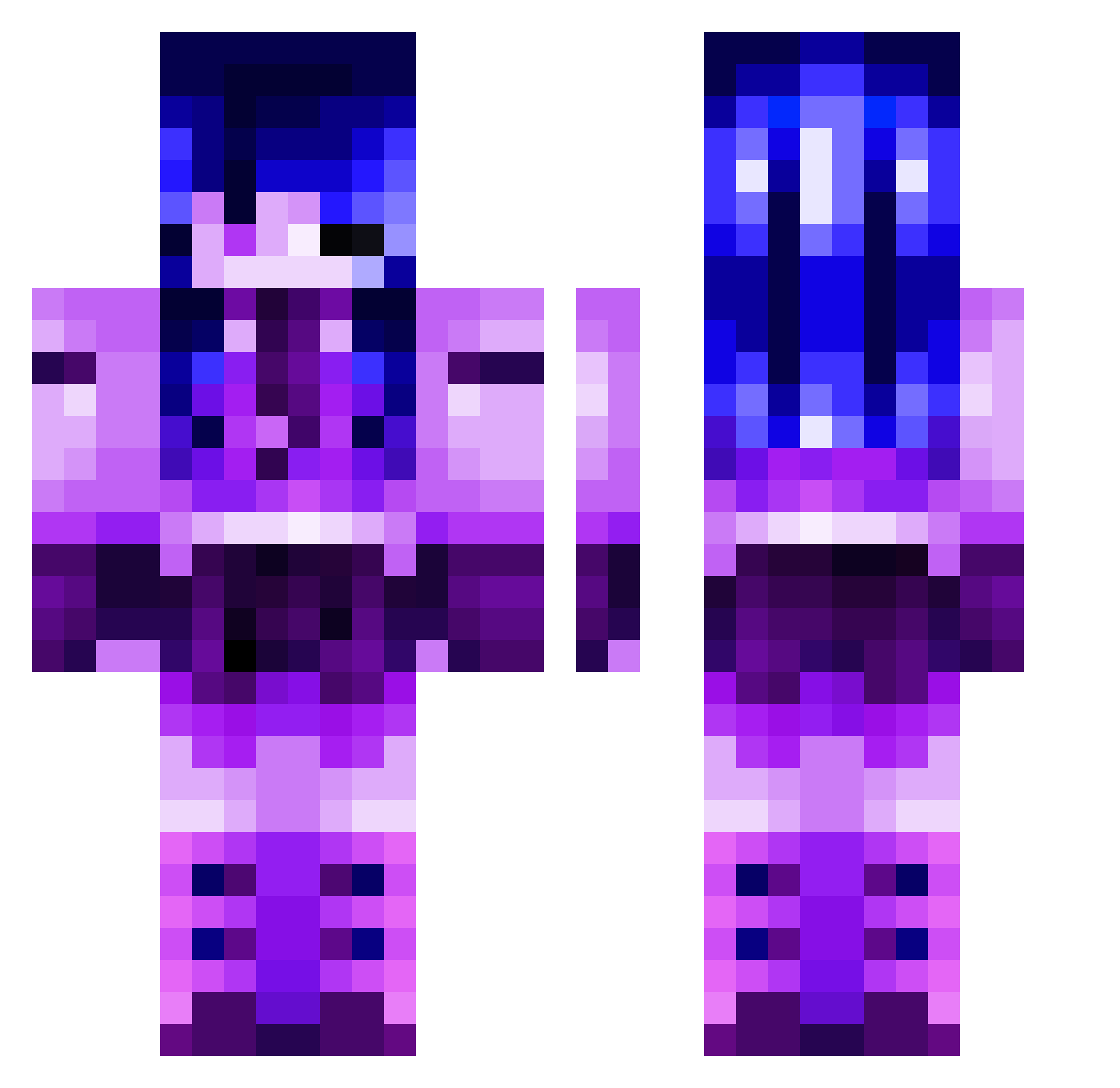 Roundness Minecraft skin, front and back view