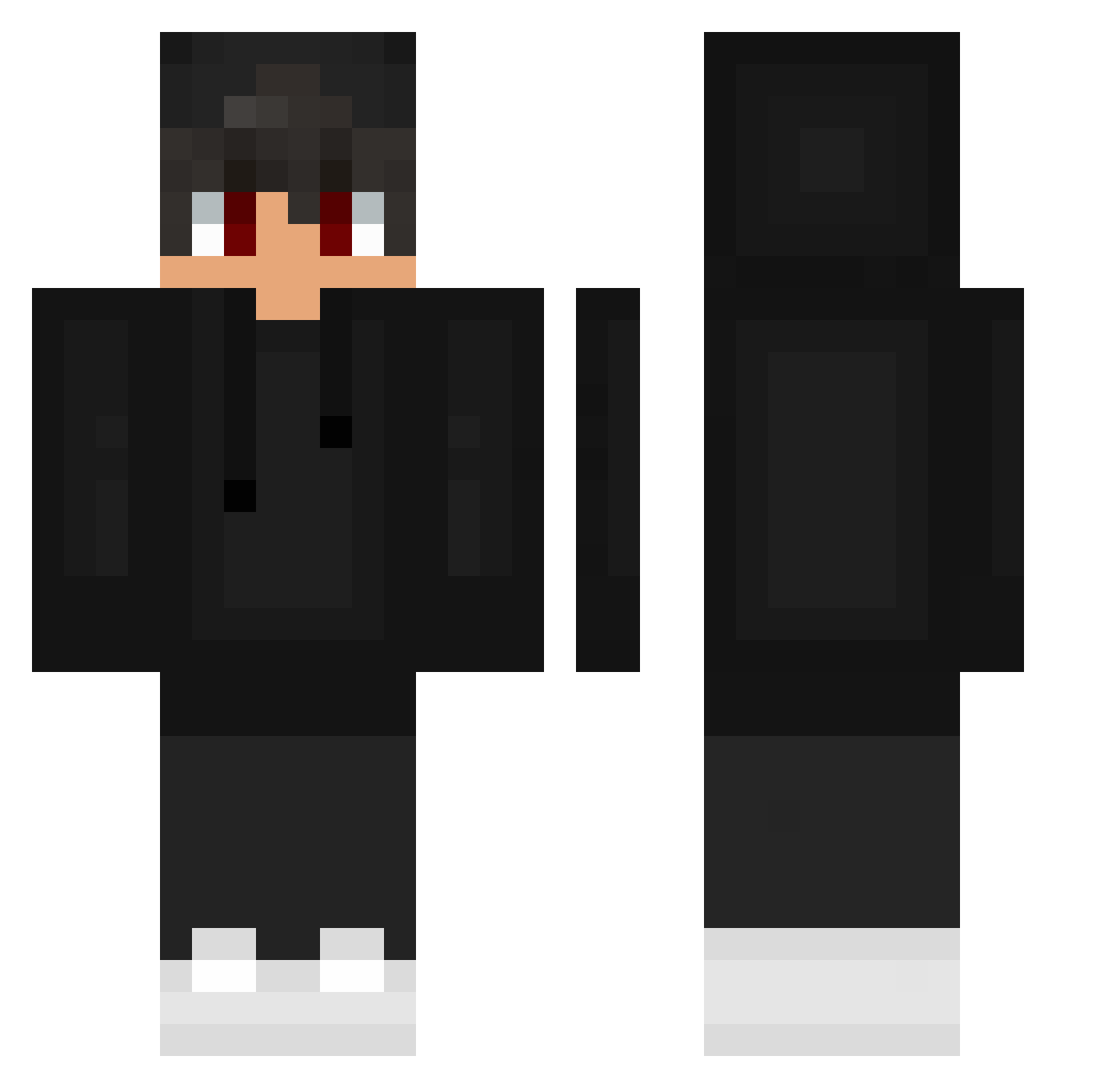 Stef24 Minecraft skin, front and back view