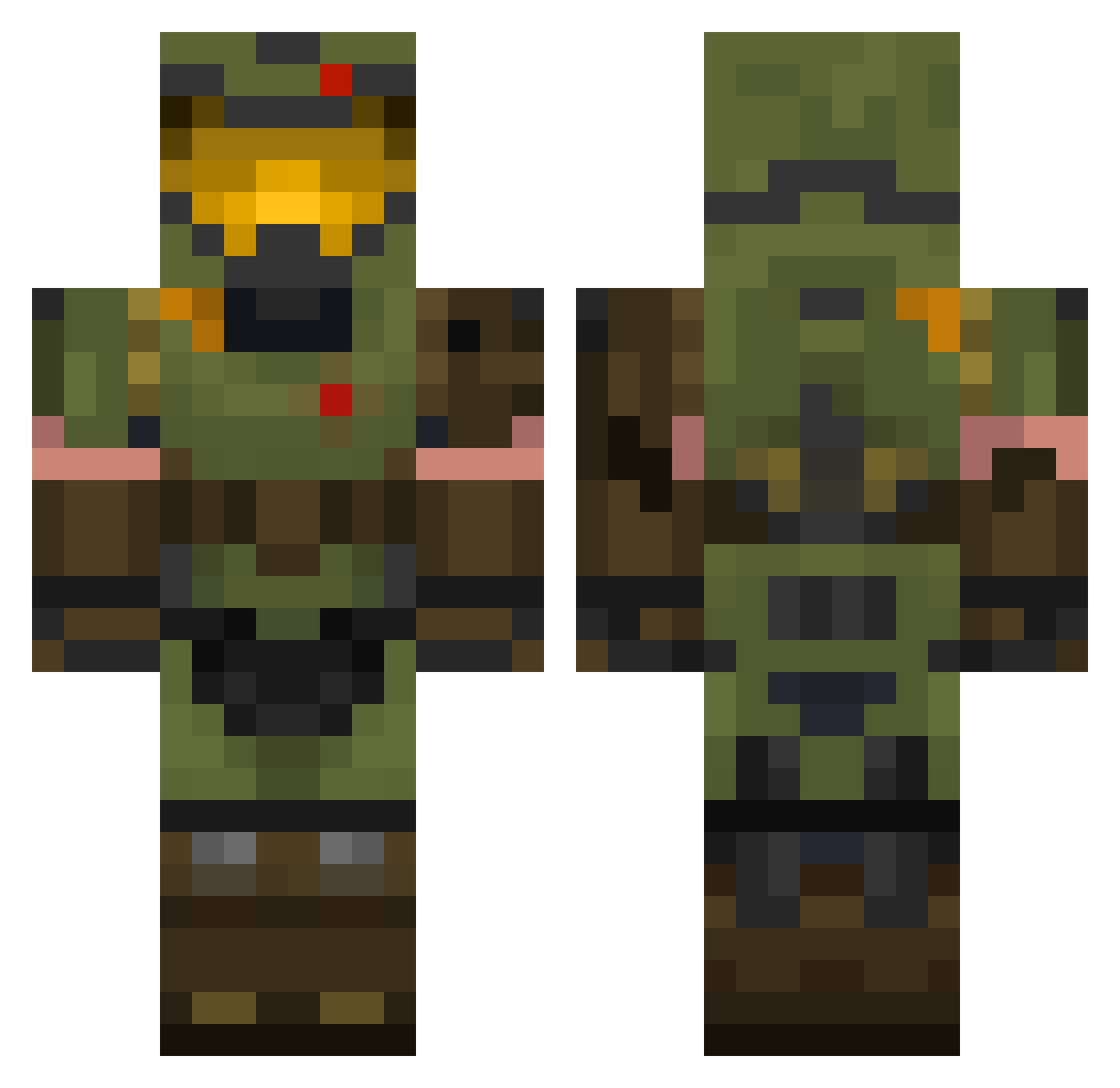 bLo0dFaRt Minecraft skin, front and back view