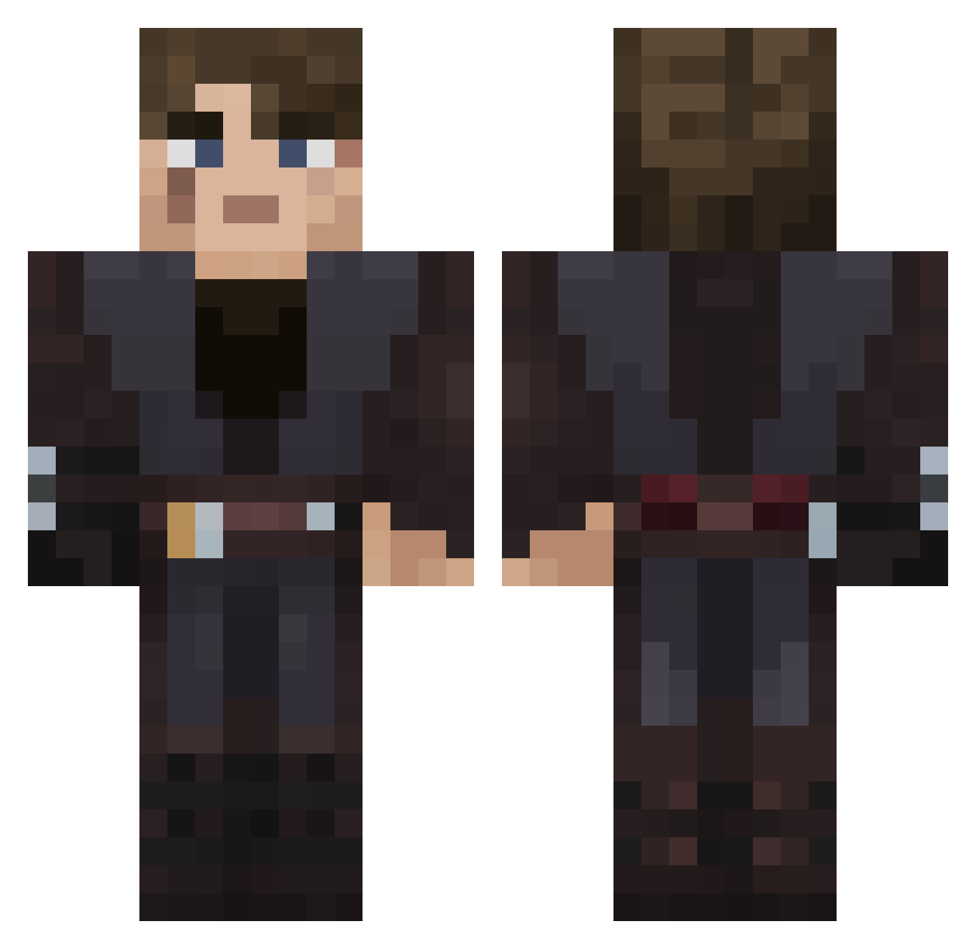IndominusLas Minecraft skin, front and back view