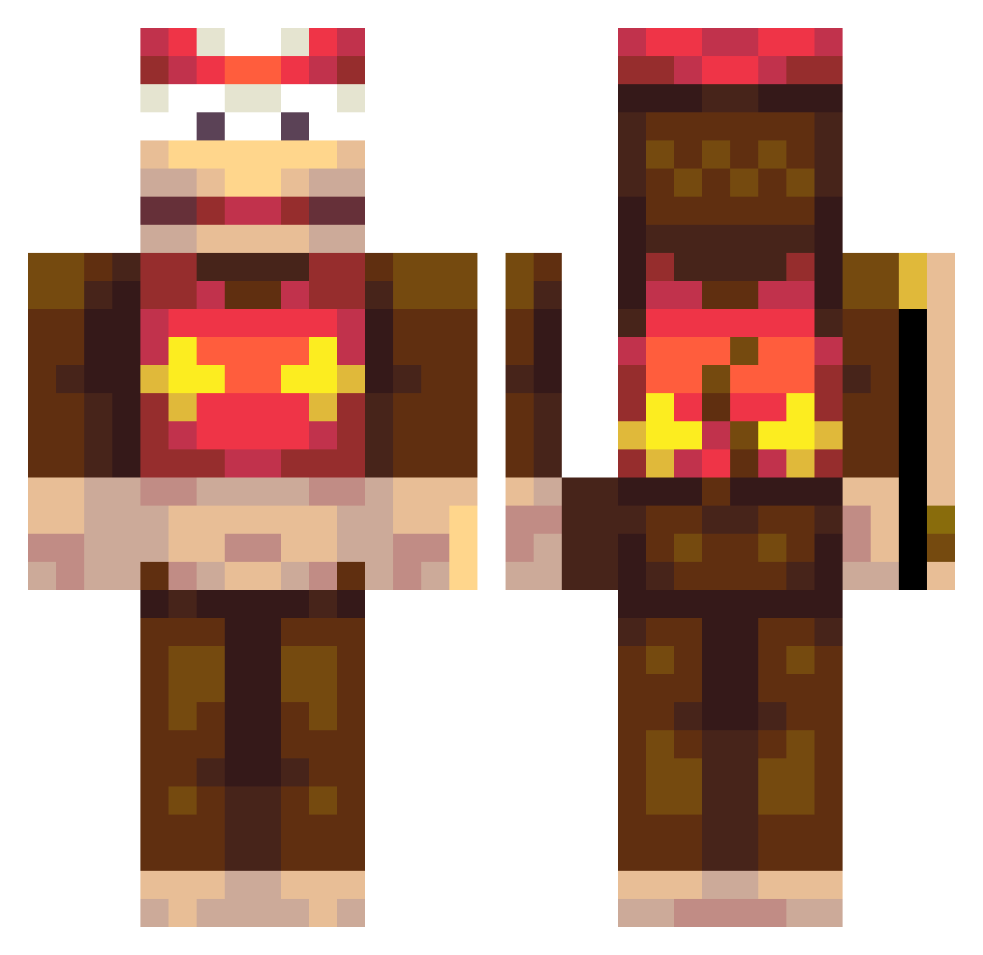 ohFriday Minecraft skin, front and back view