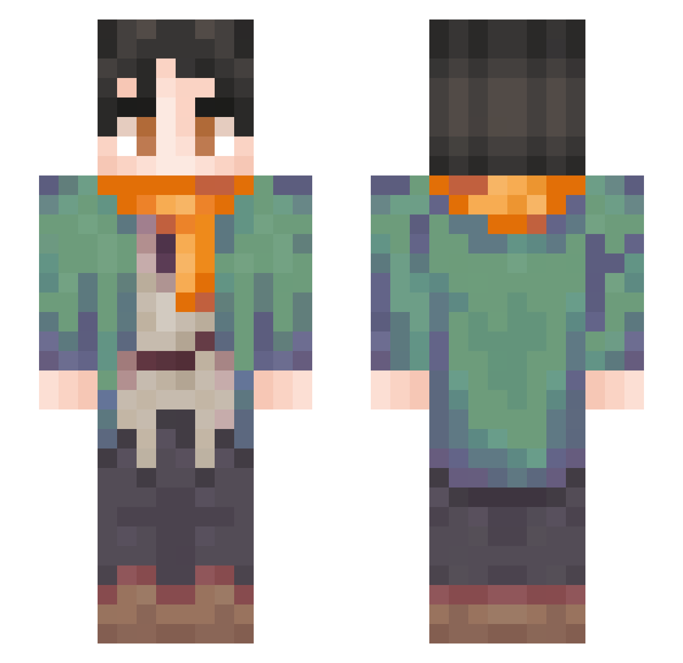 TuffGurtYoAura Minecraft skin, front and back view