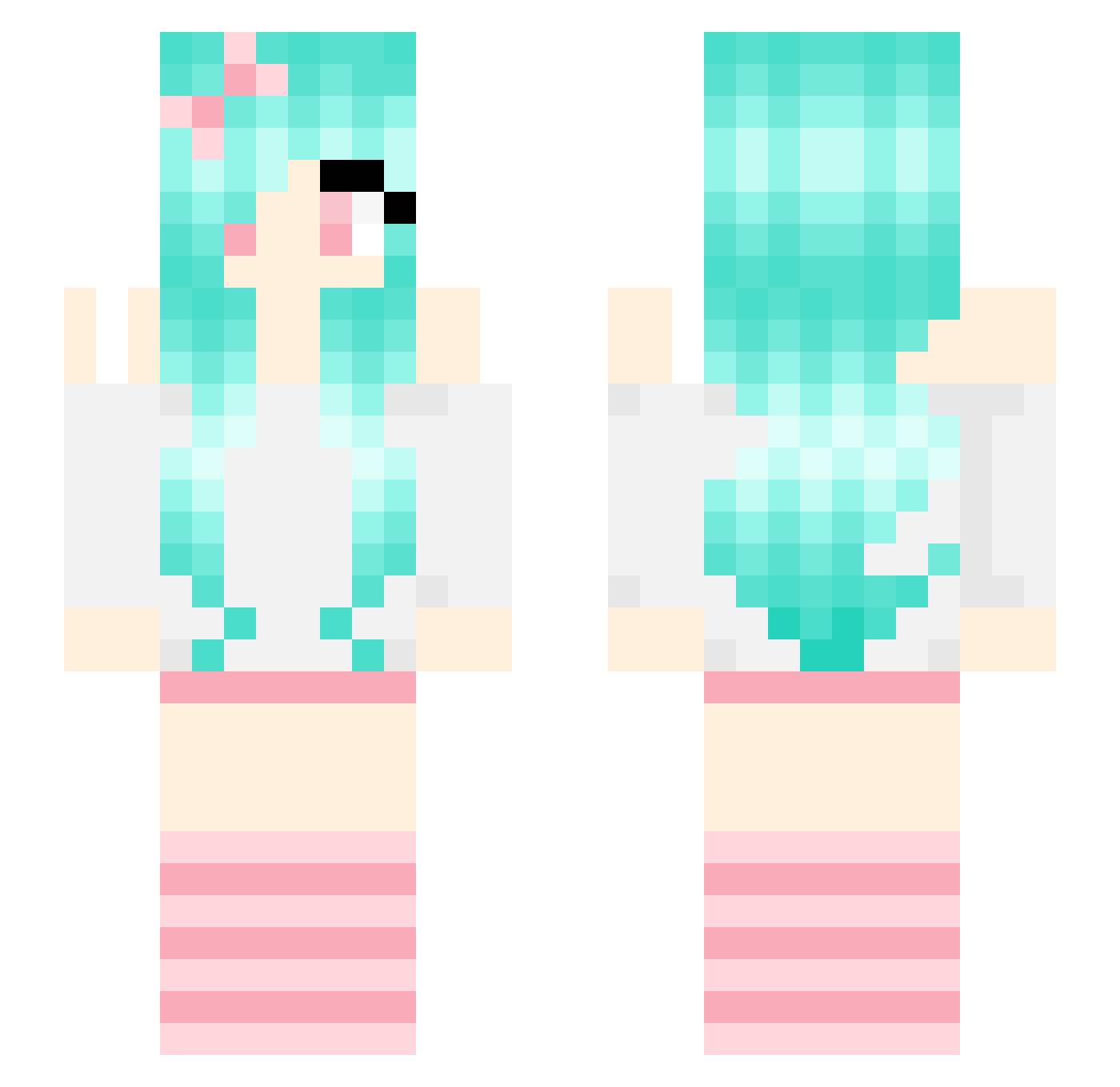 Purpleluv3r Minecraft skin, front and back view
