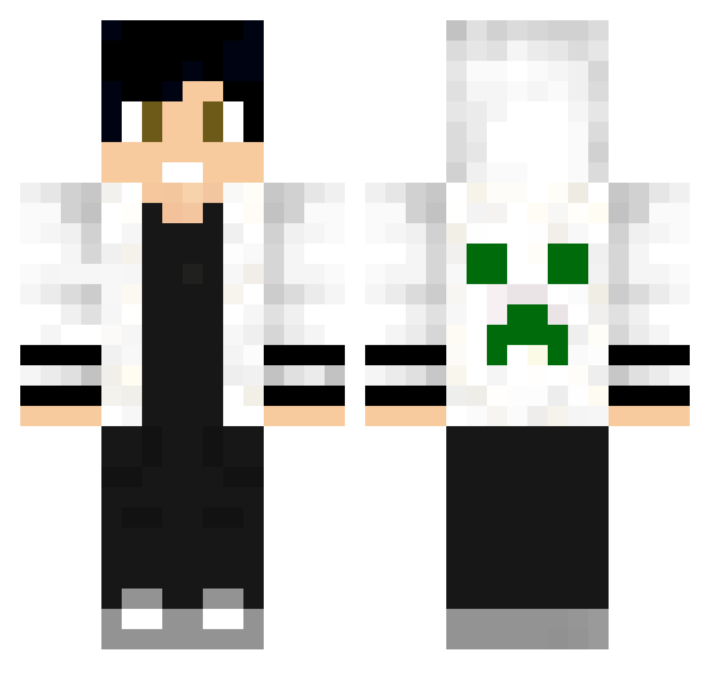 Secondes Minecraft skin, front and back view