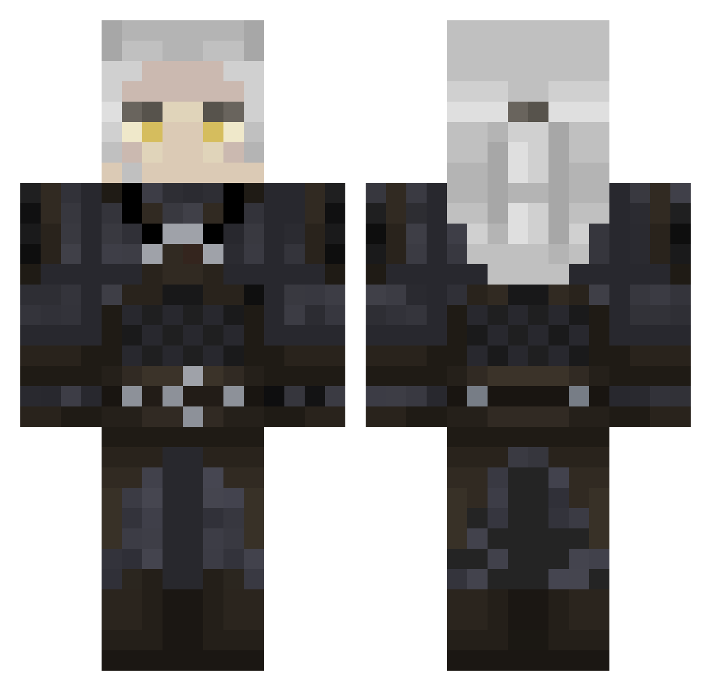DragoWizzz Minecraft skin, front and back view