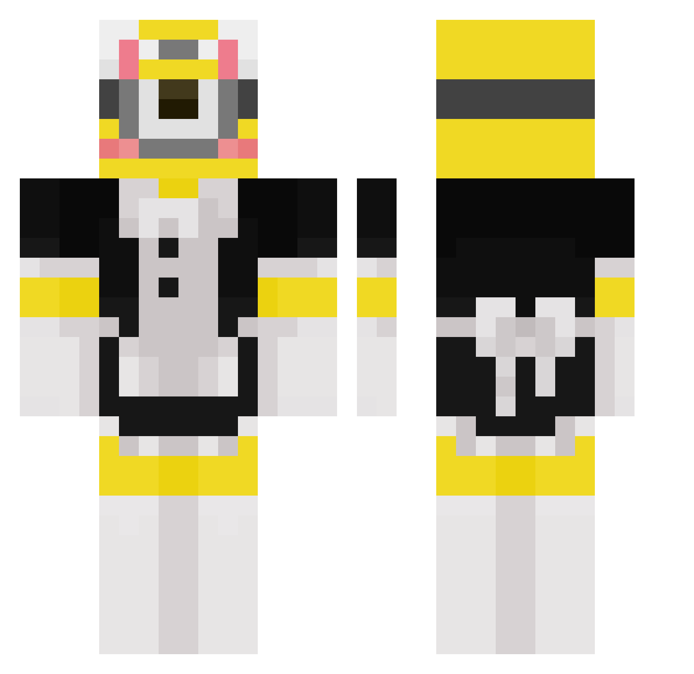 SchitStane Minecraft skin, front and back view