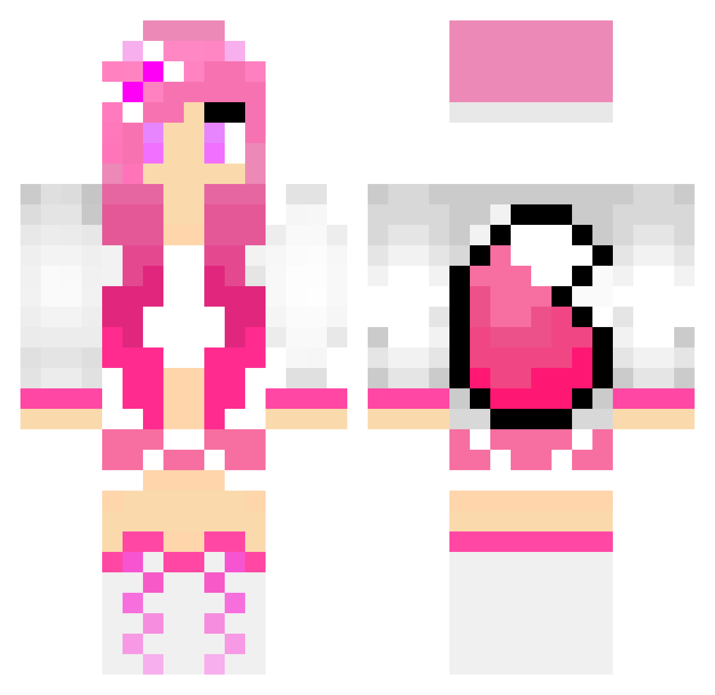 EternaChan Minecraft skin, front and back view