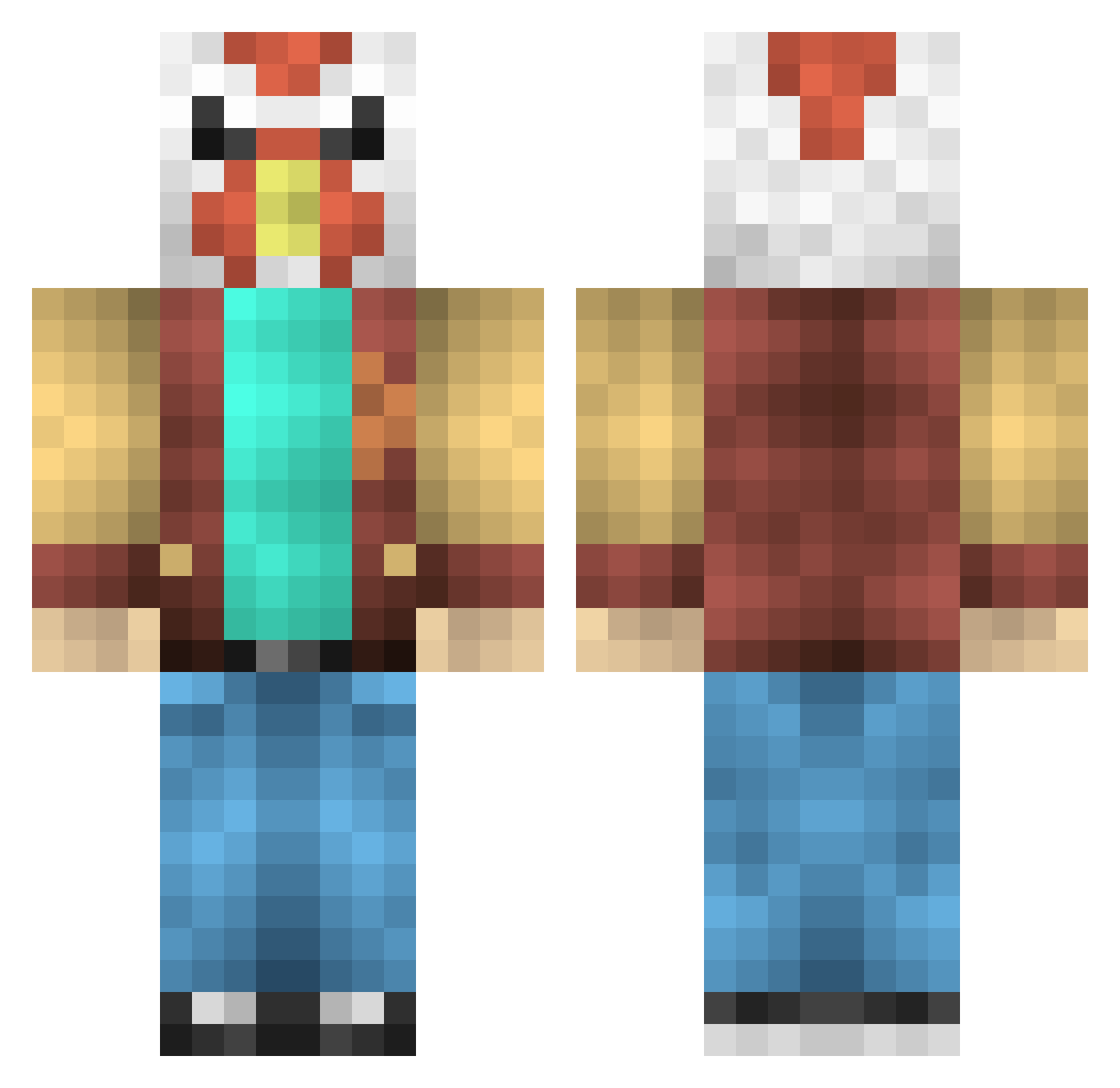 OneEyedKing20 Minecraft skin, front and back view