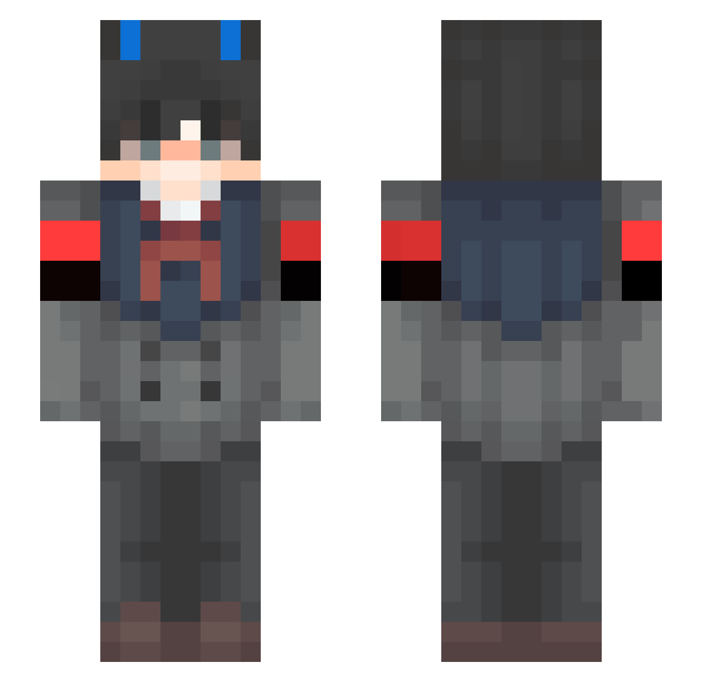 DarknessVT666 Minecraft skin, front and back view