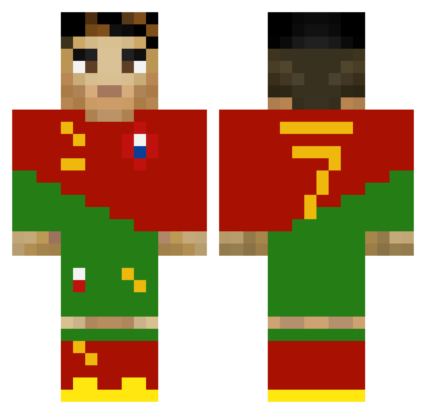 BW_Boccio Minecraft skin, front and back view
