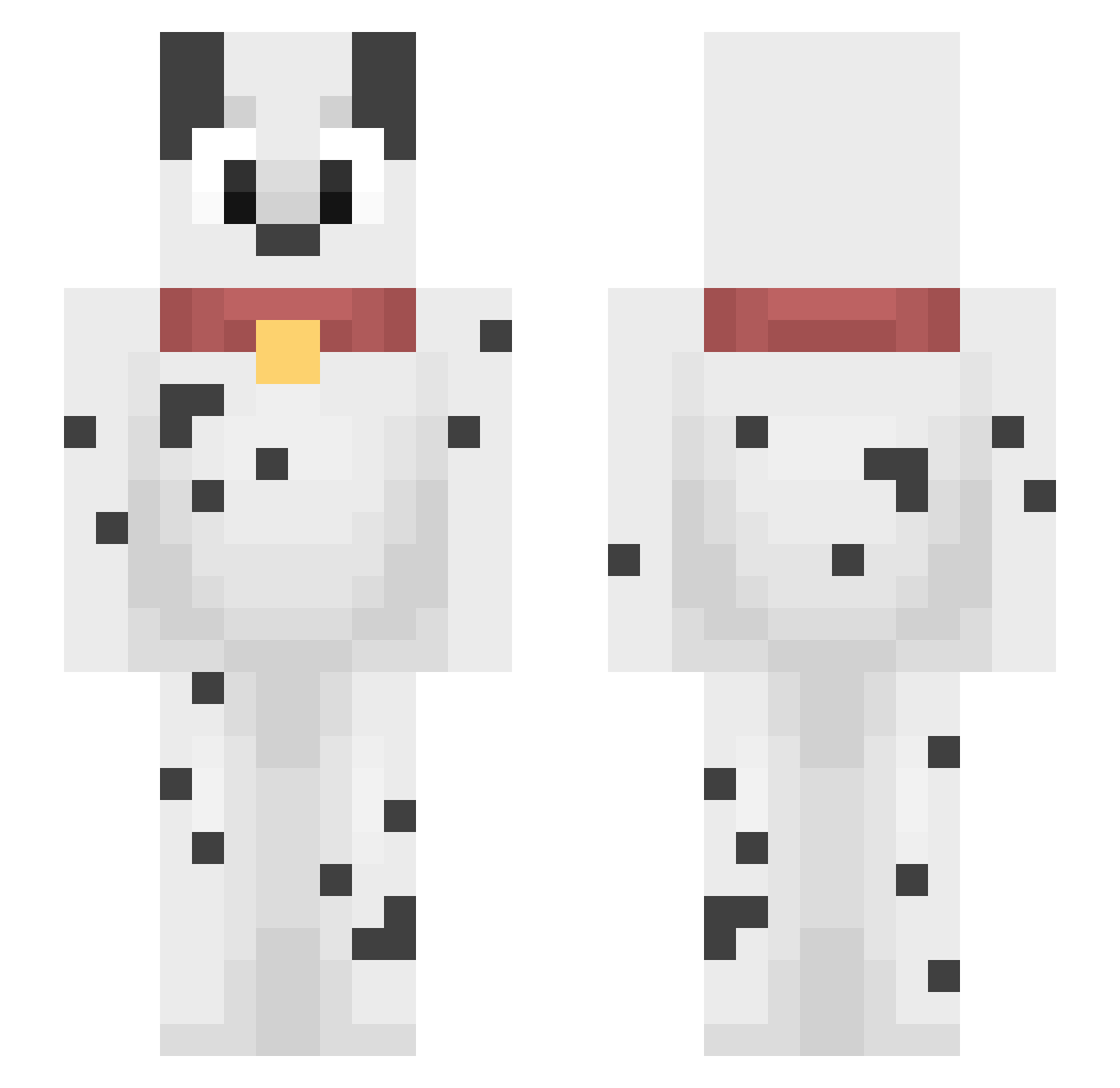 gratulate Minecraft skin, front and back view