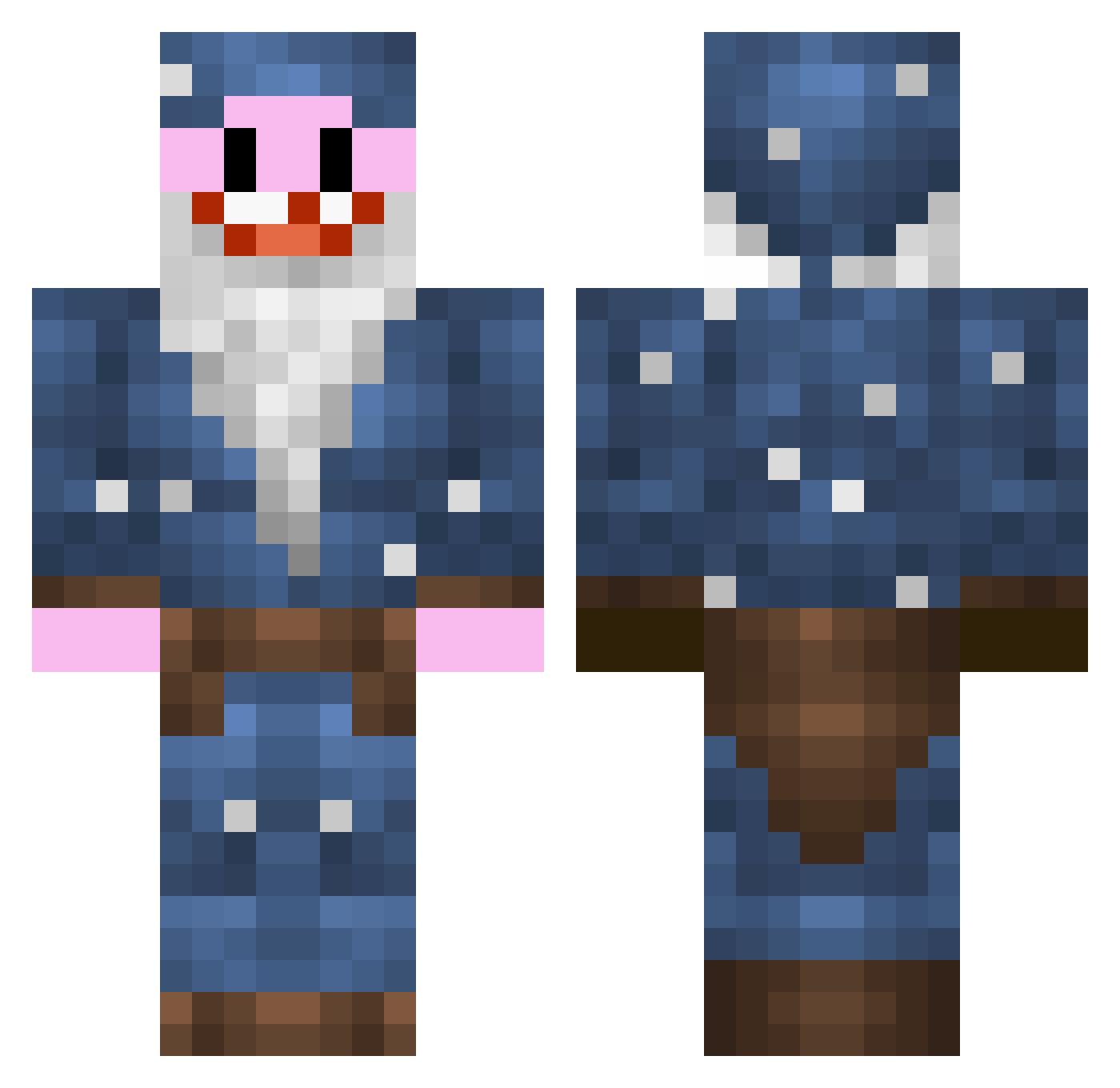 GamingDoughnut Minecraft skin, front and back view