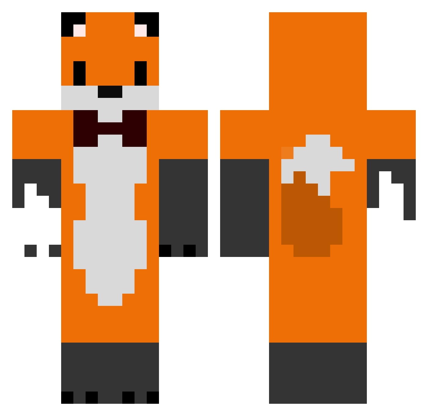 vSpectr3v Minecraft skin, front and back view