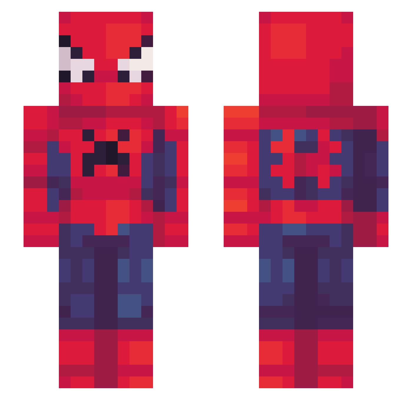 rjonel Minecraft skin, front and back view