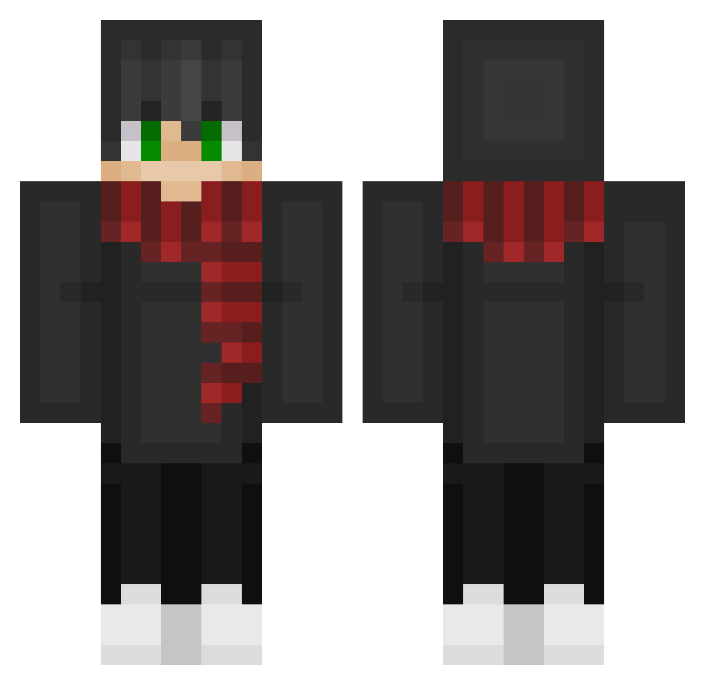 Polenski555 Minecraft skin, front and back view