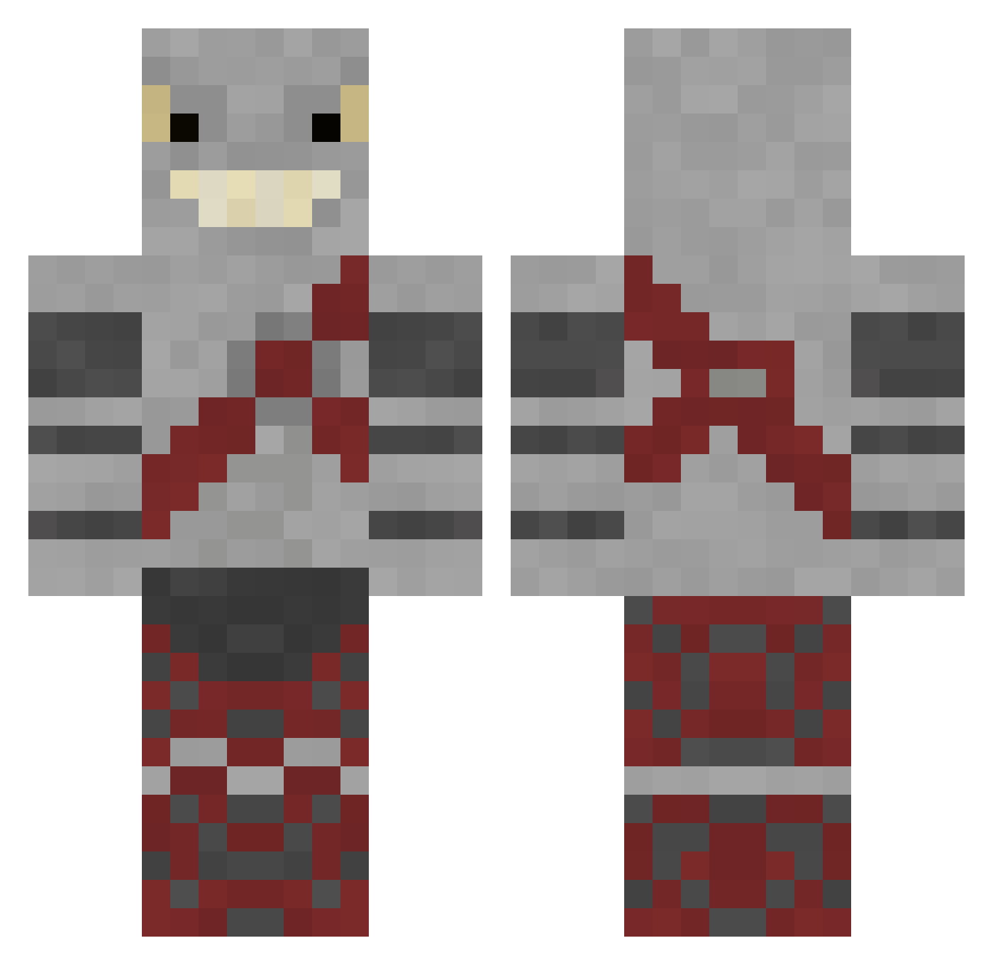 Tigon Minecraft skin, front and back view