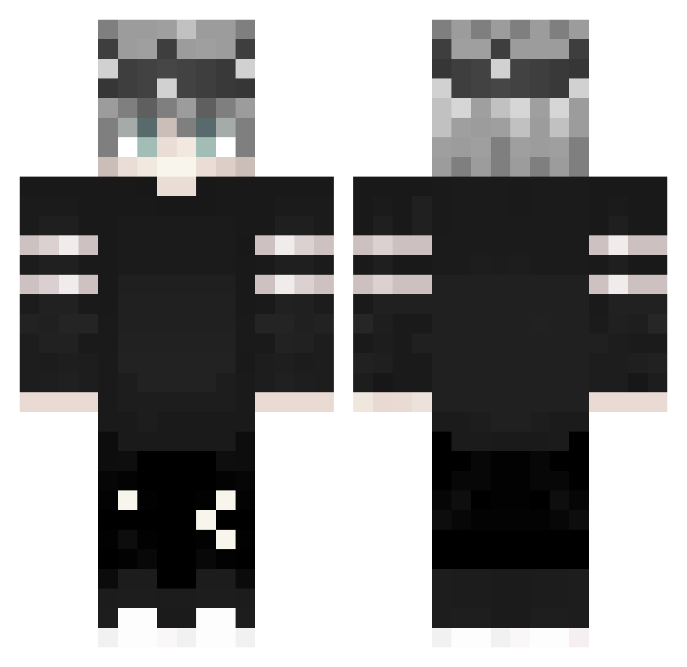 Secondclaim Minecraft skin, front and back view