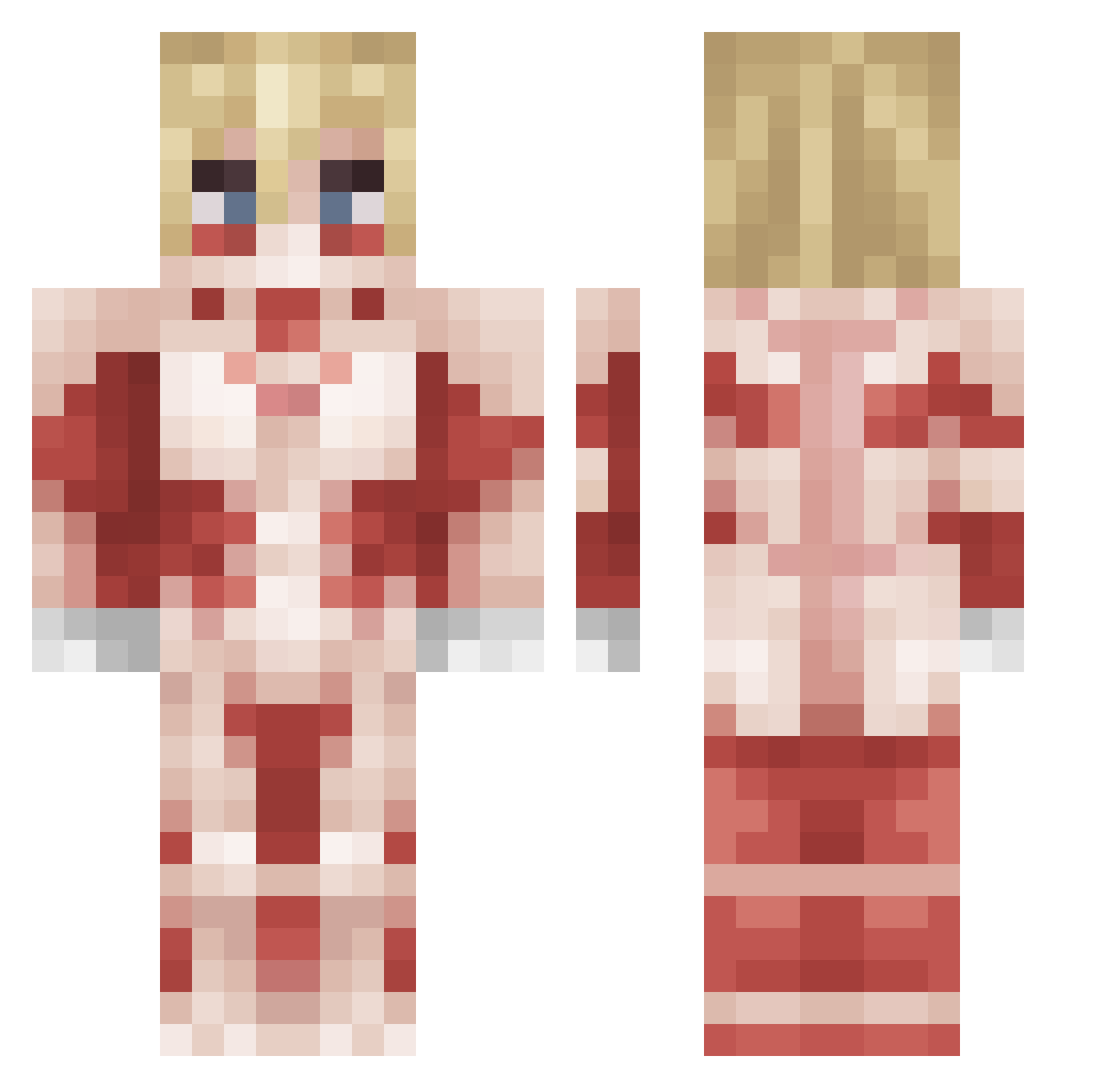 HunterOfStars Minecraft skin, front and back view