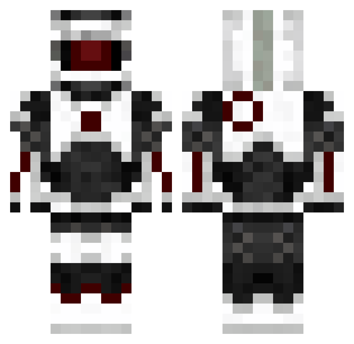 Weyvi Minecraft skin, front and back view