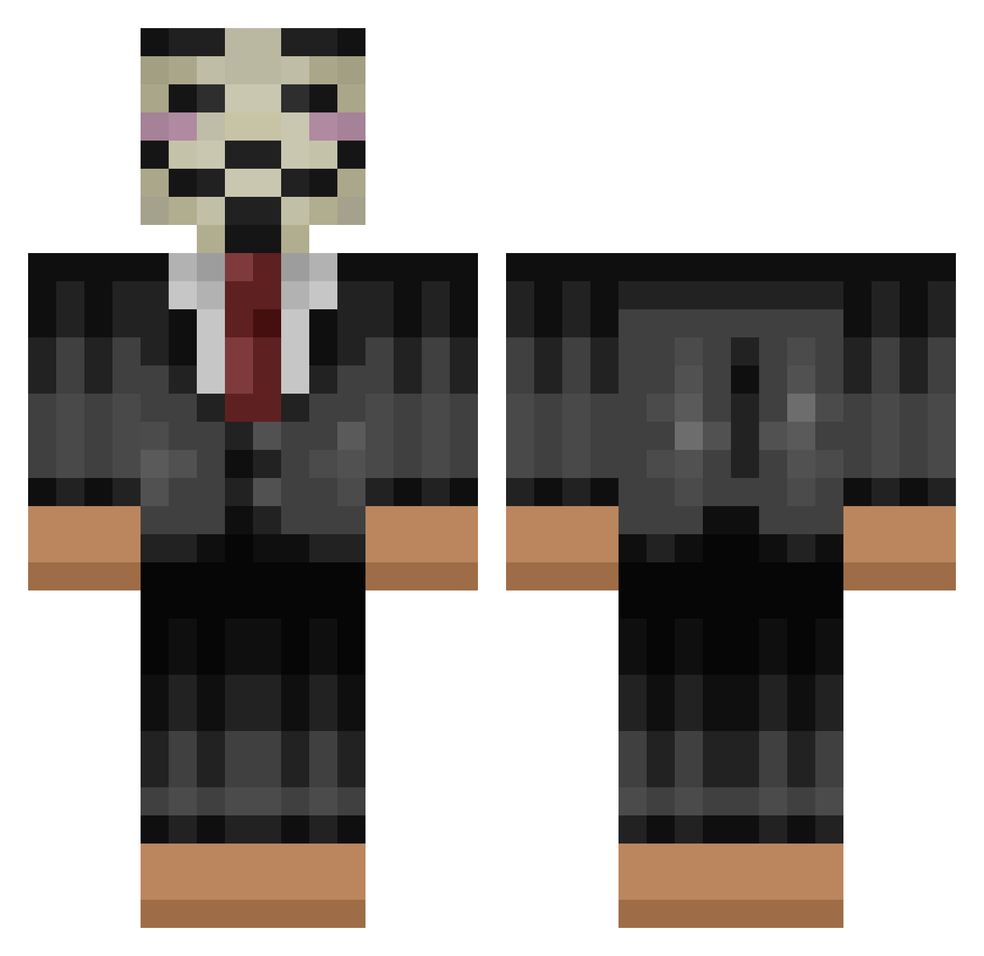 Hacker137002 Minecraft skin, front and back view