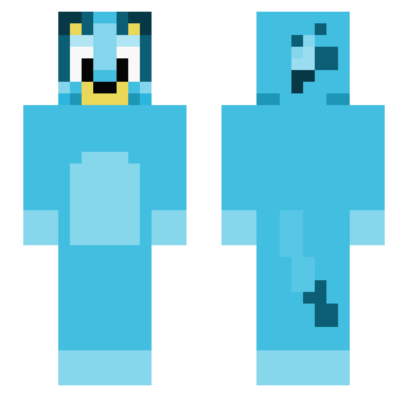 aGuitarHero Minecraft skin, front and back view