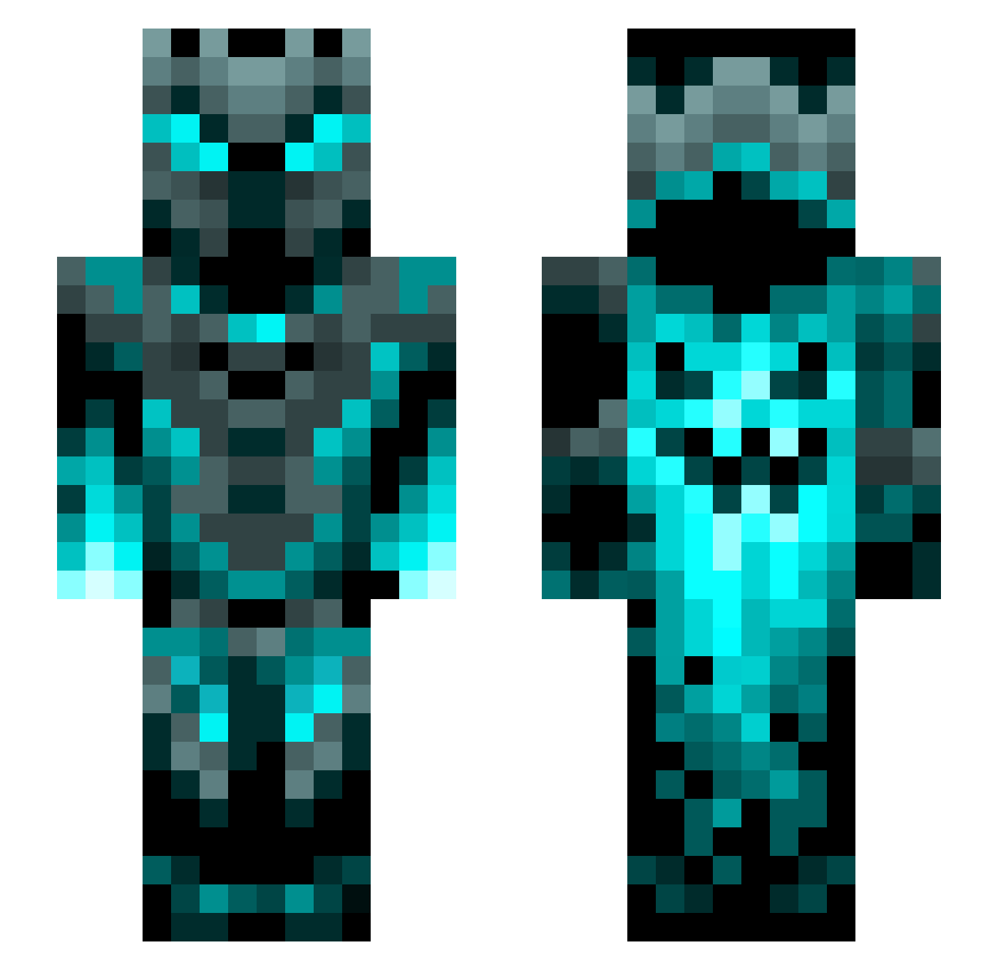 Corliss Minecraft skin, front and back view