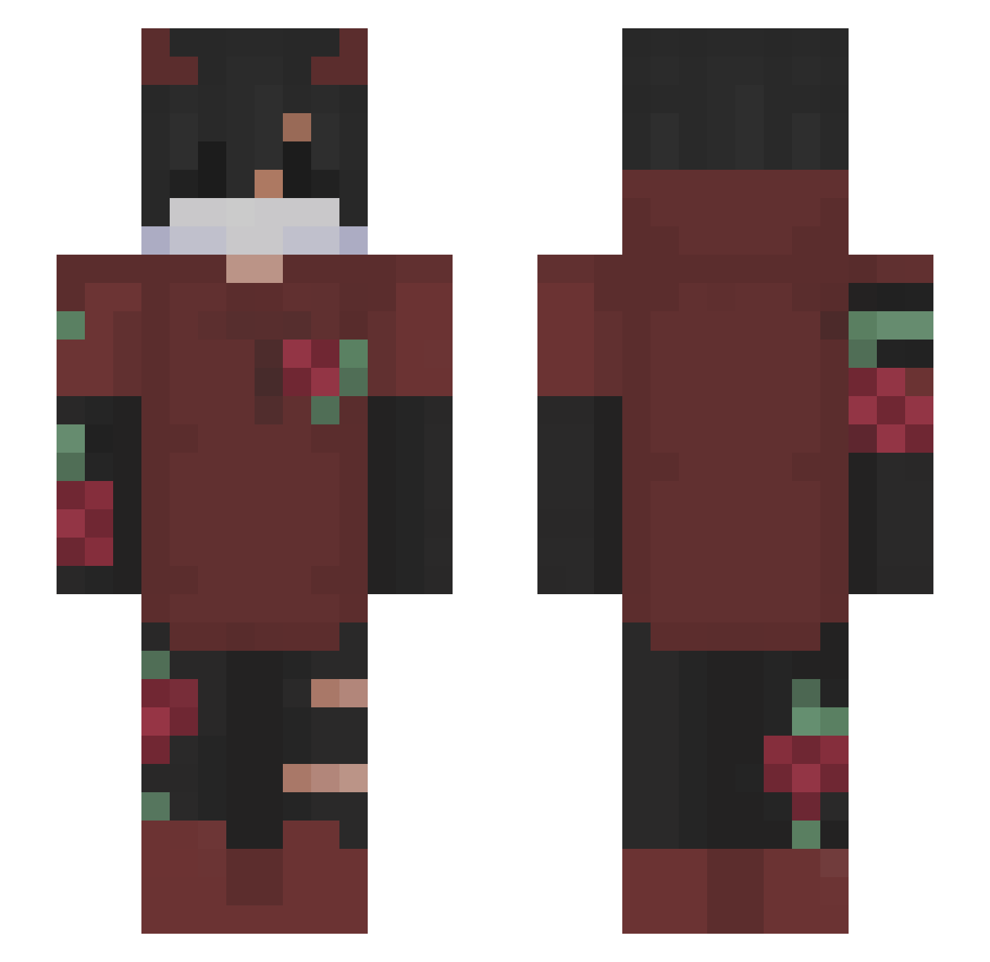 The_Noa Minecraft skin, front and back view