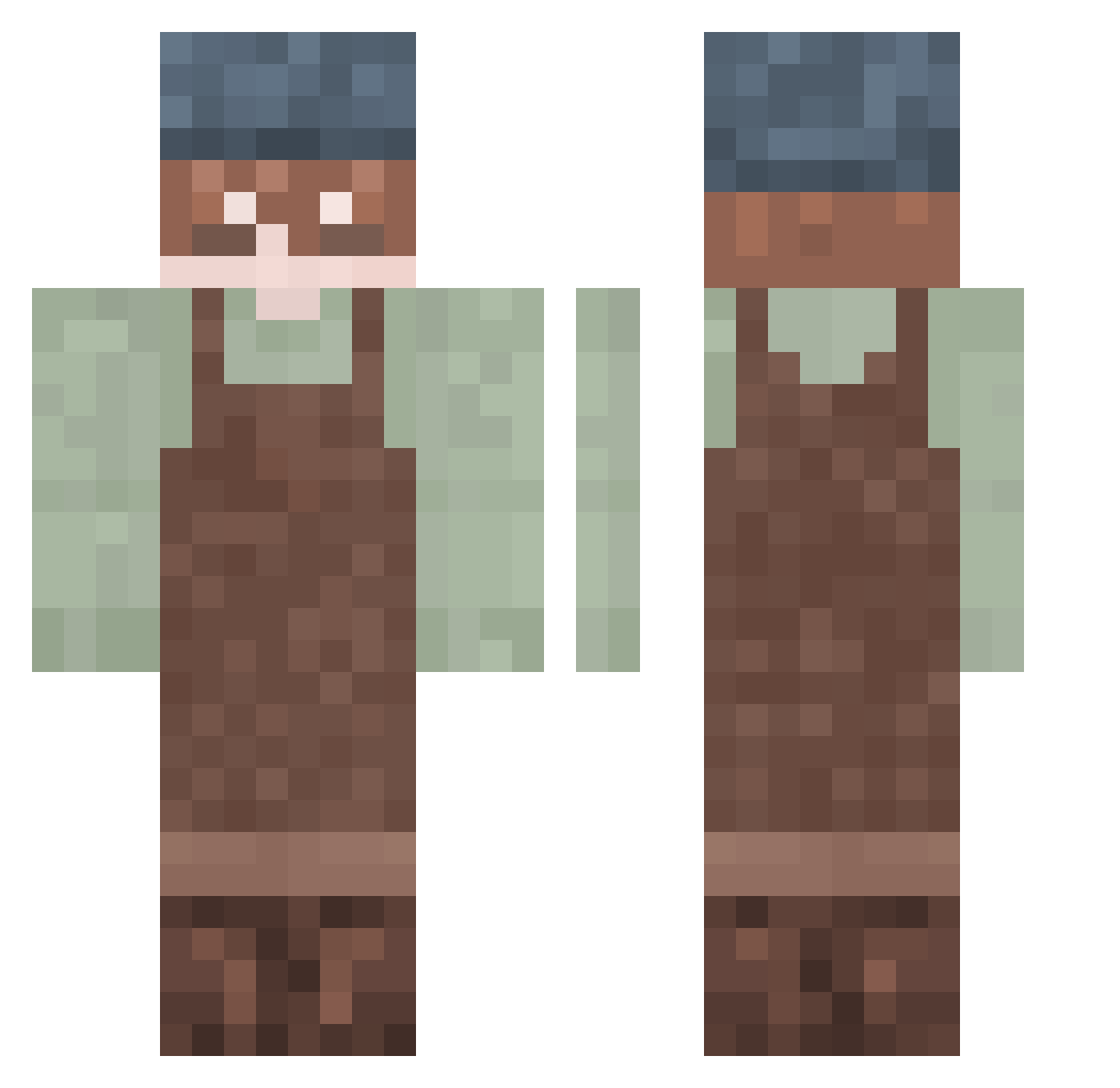 Wolekmeh Minecraft skin, front and back view