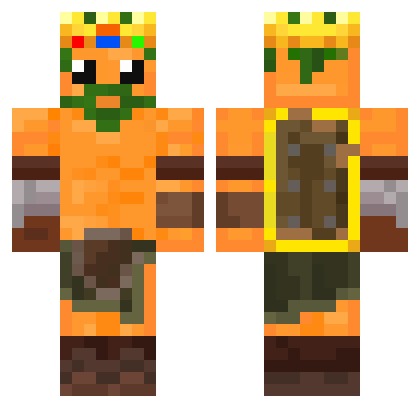 C3rrot_ Minecraft skin, front and back view