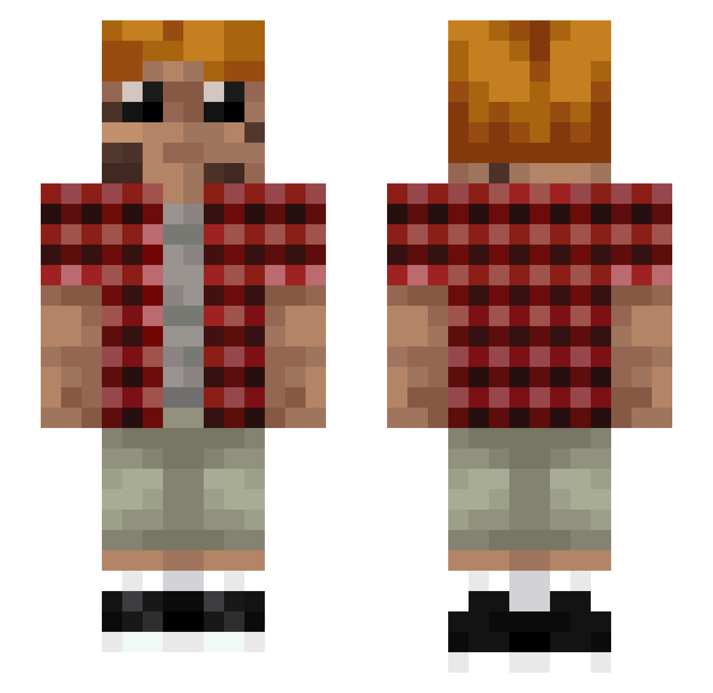 TheGenergy Minecraft skin, front and back view