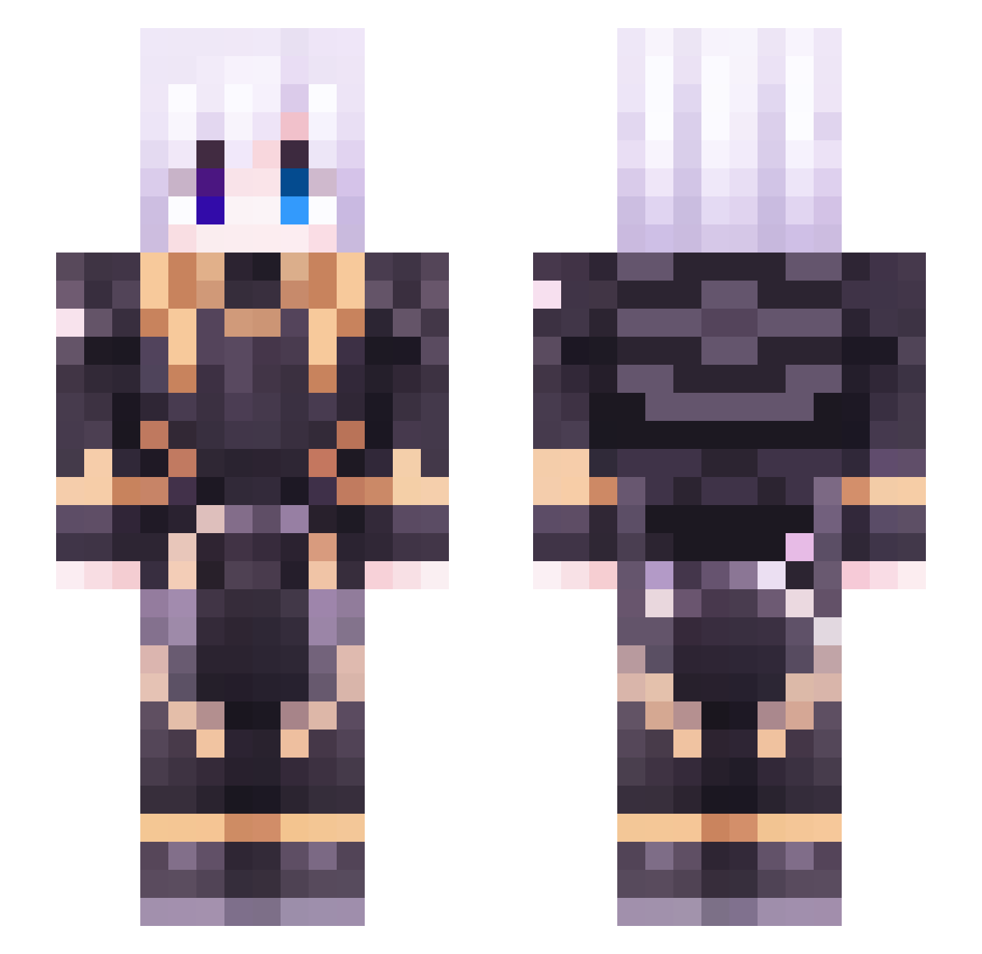 Xilufalia_Marisa Minecraft skin, front and back view