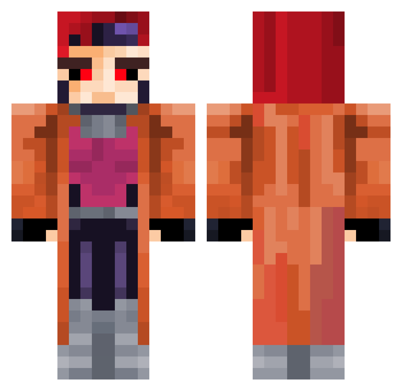 Tentafion Minecraft skin, front and back view