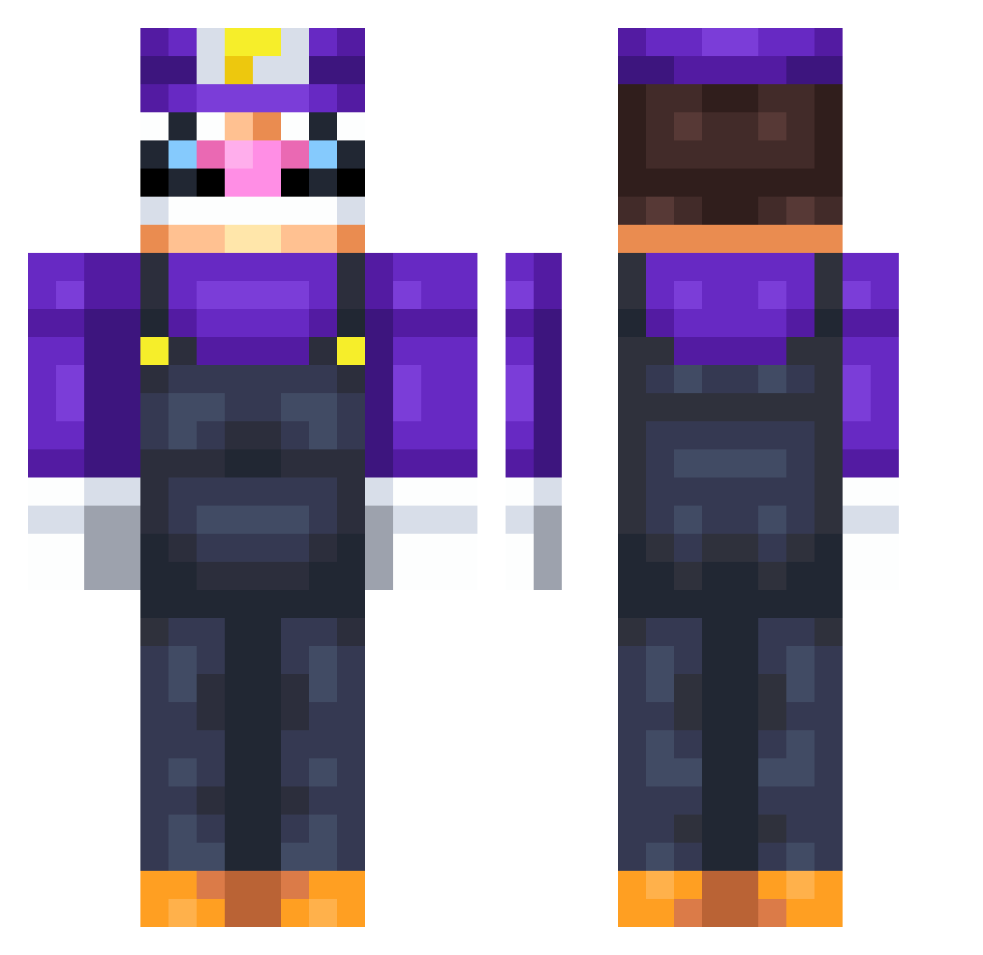 Bastos54 Minecraft skin, front and back view